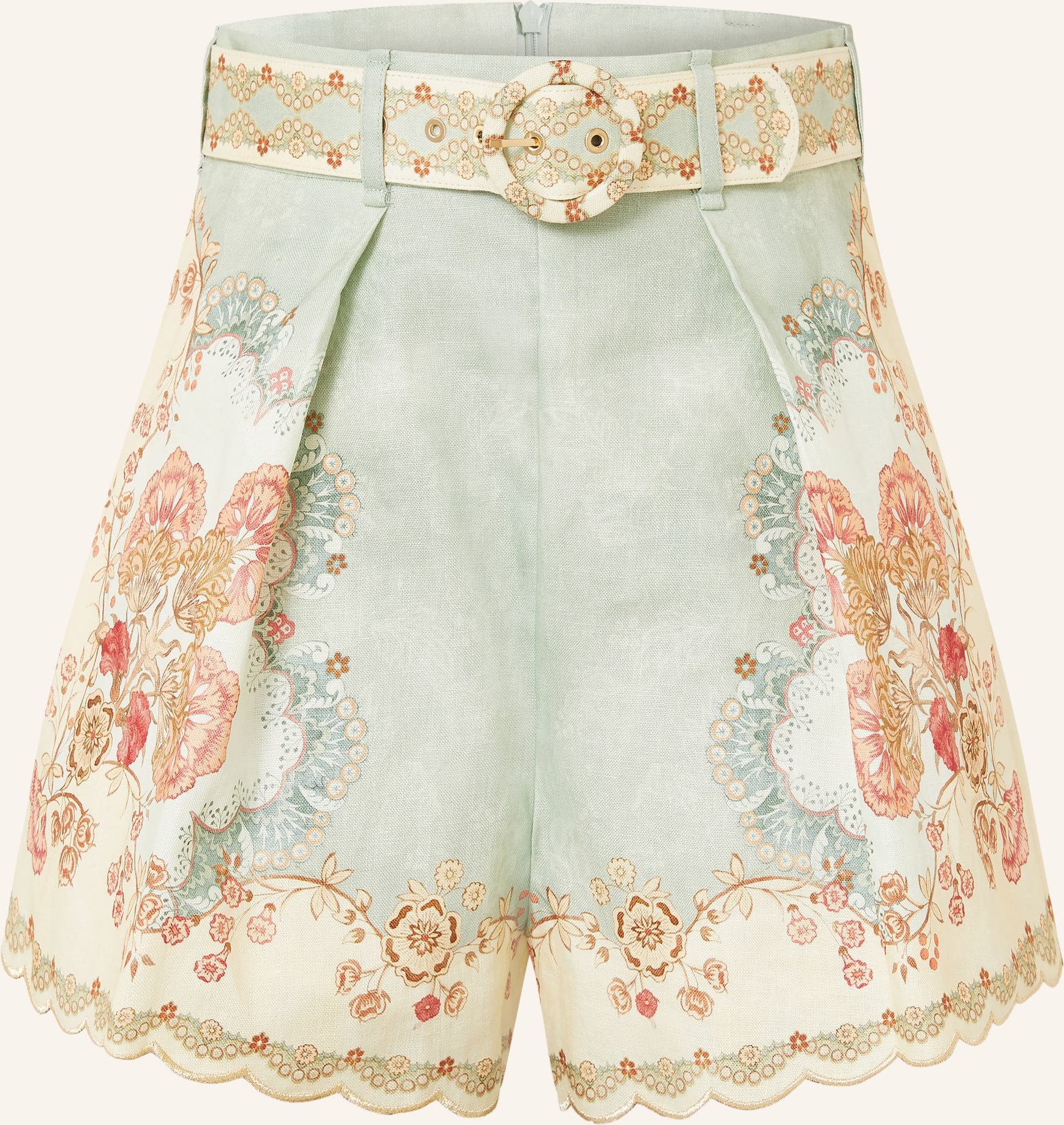 Zimmermann Leinenshorts Daylight gruen