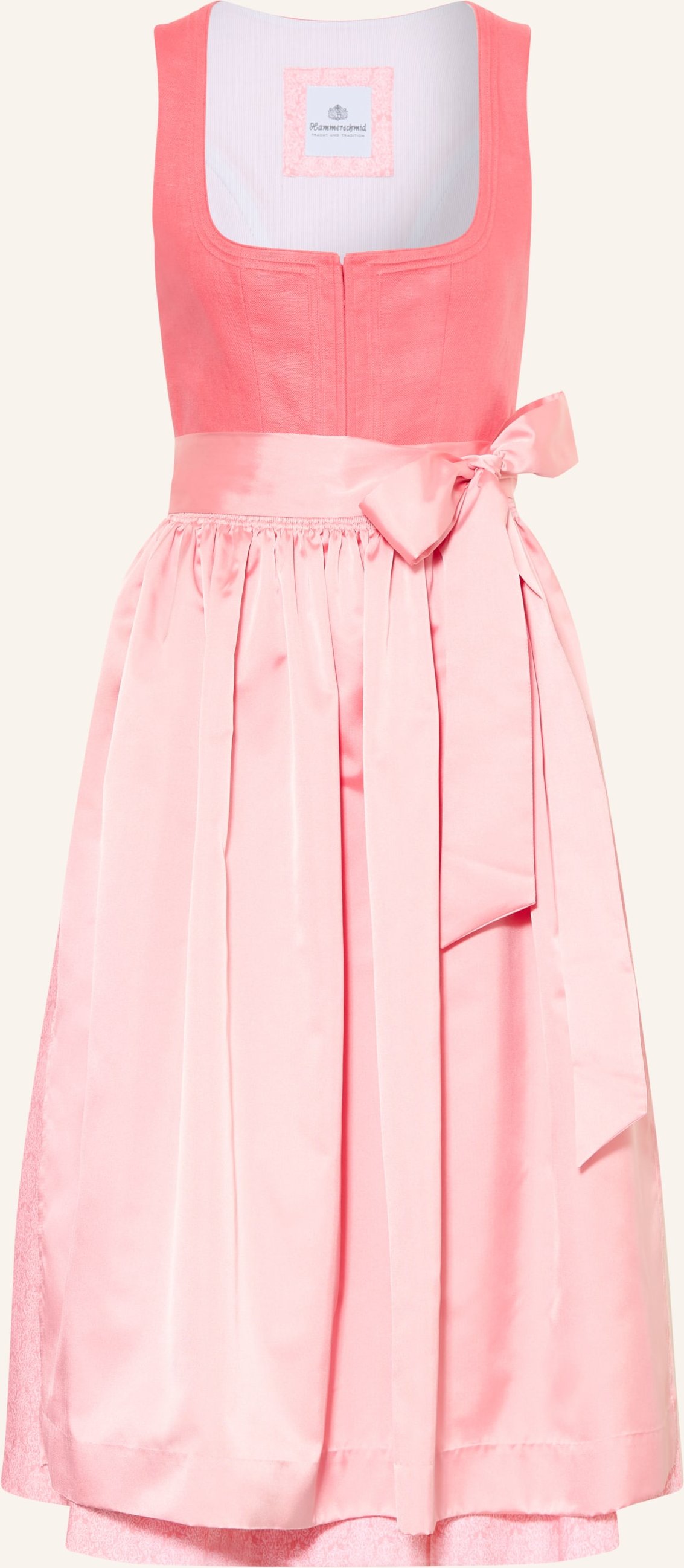 Hammerschmid Leinen-Dirndl Im Materialmix orange