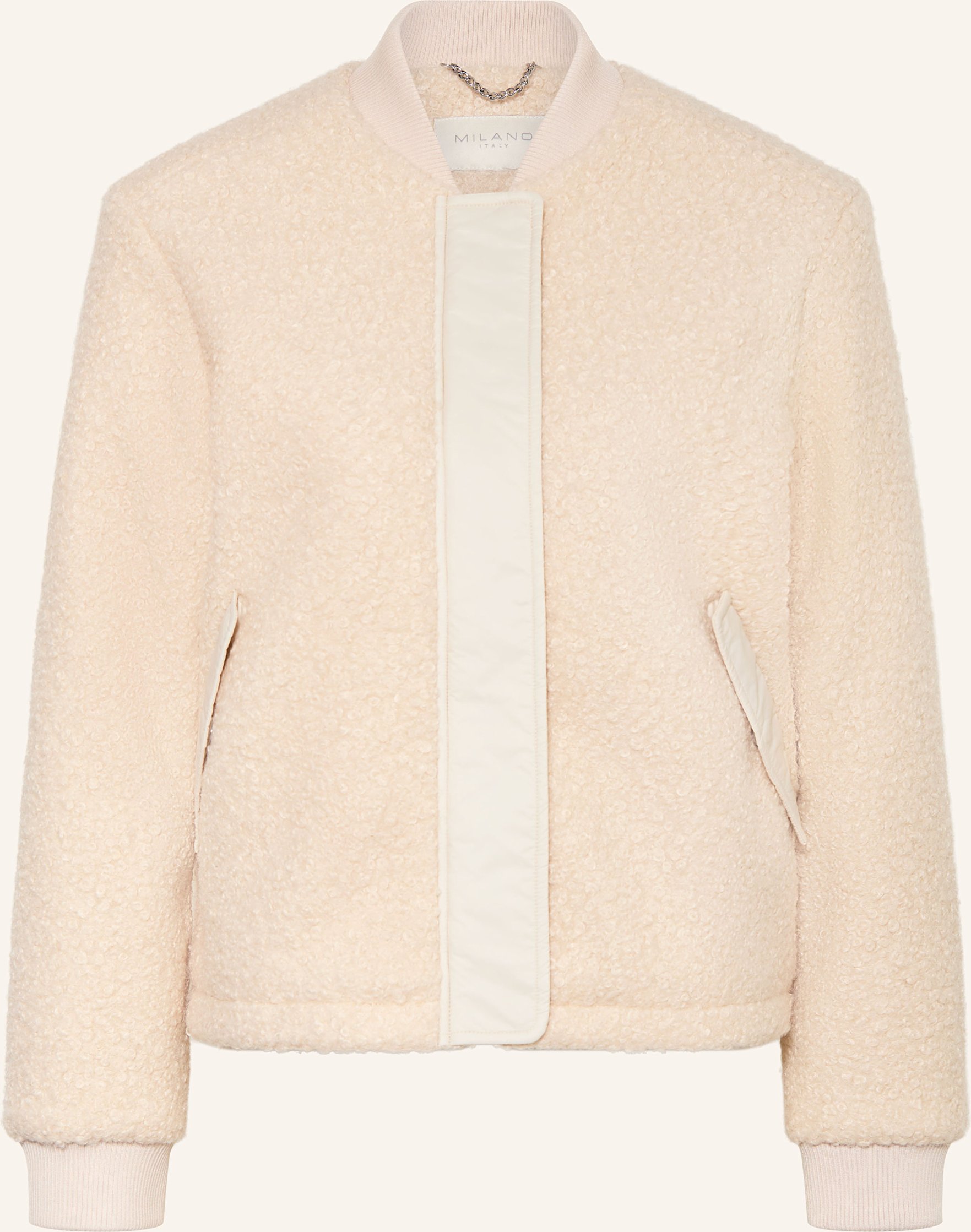 Milano Italy Bouclé-Jacke beige