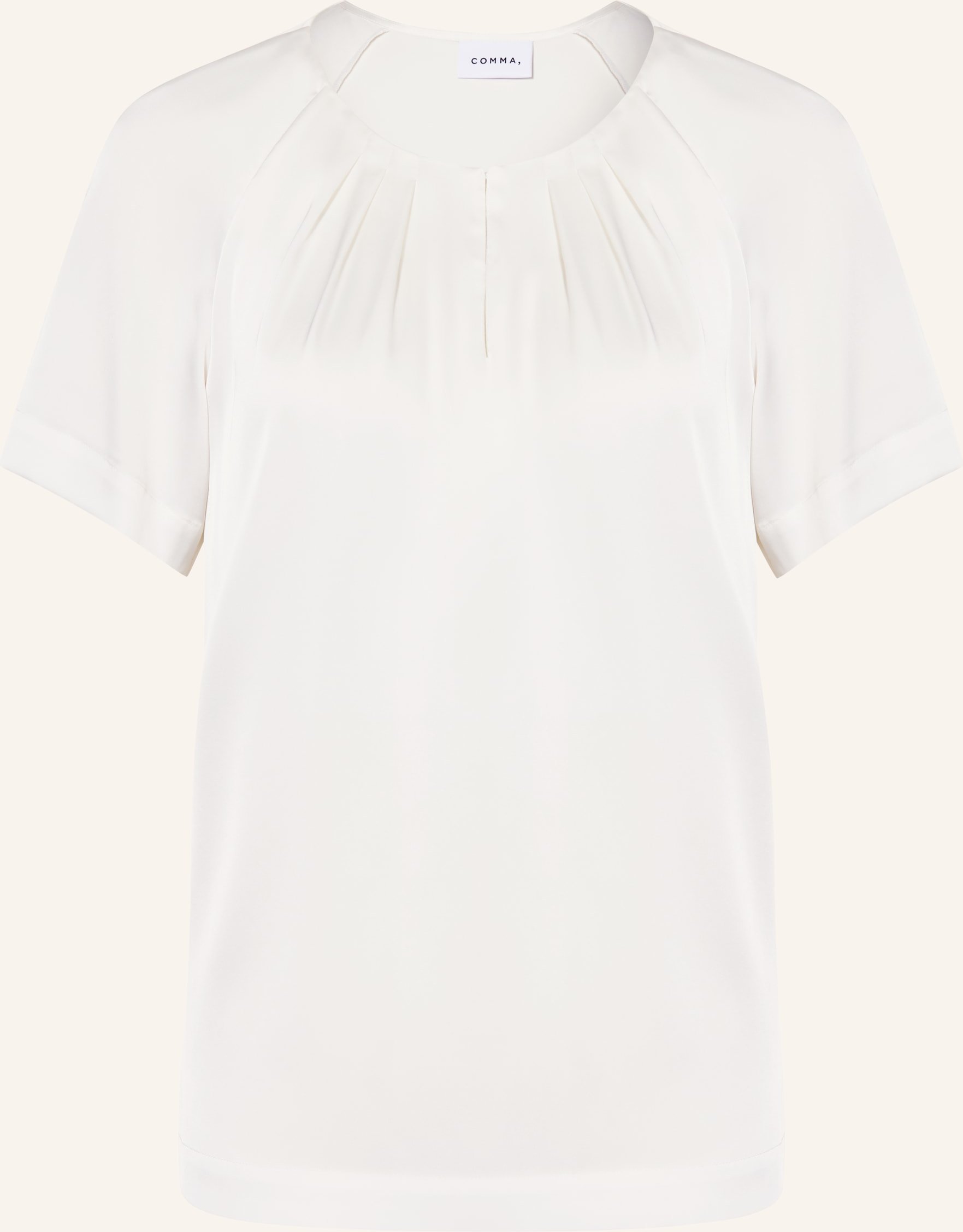 Comma Blusenshirt Aus Satin weiss