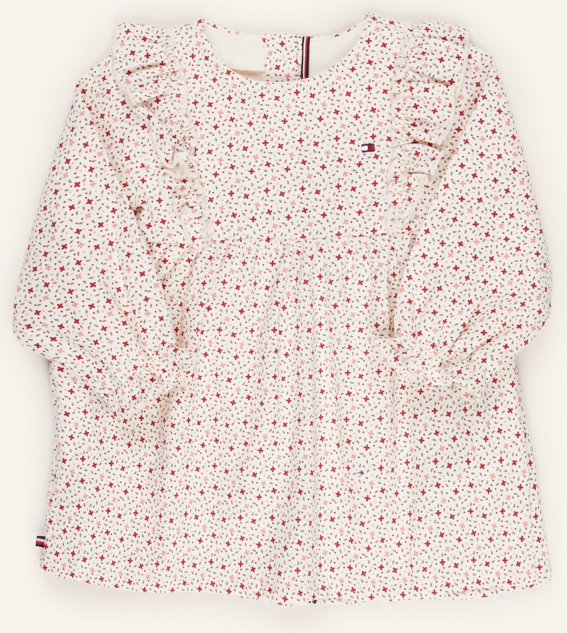Thumbnail - Tommy Hilfiger Cordkleid Mit Rüschen weiss