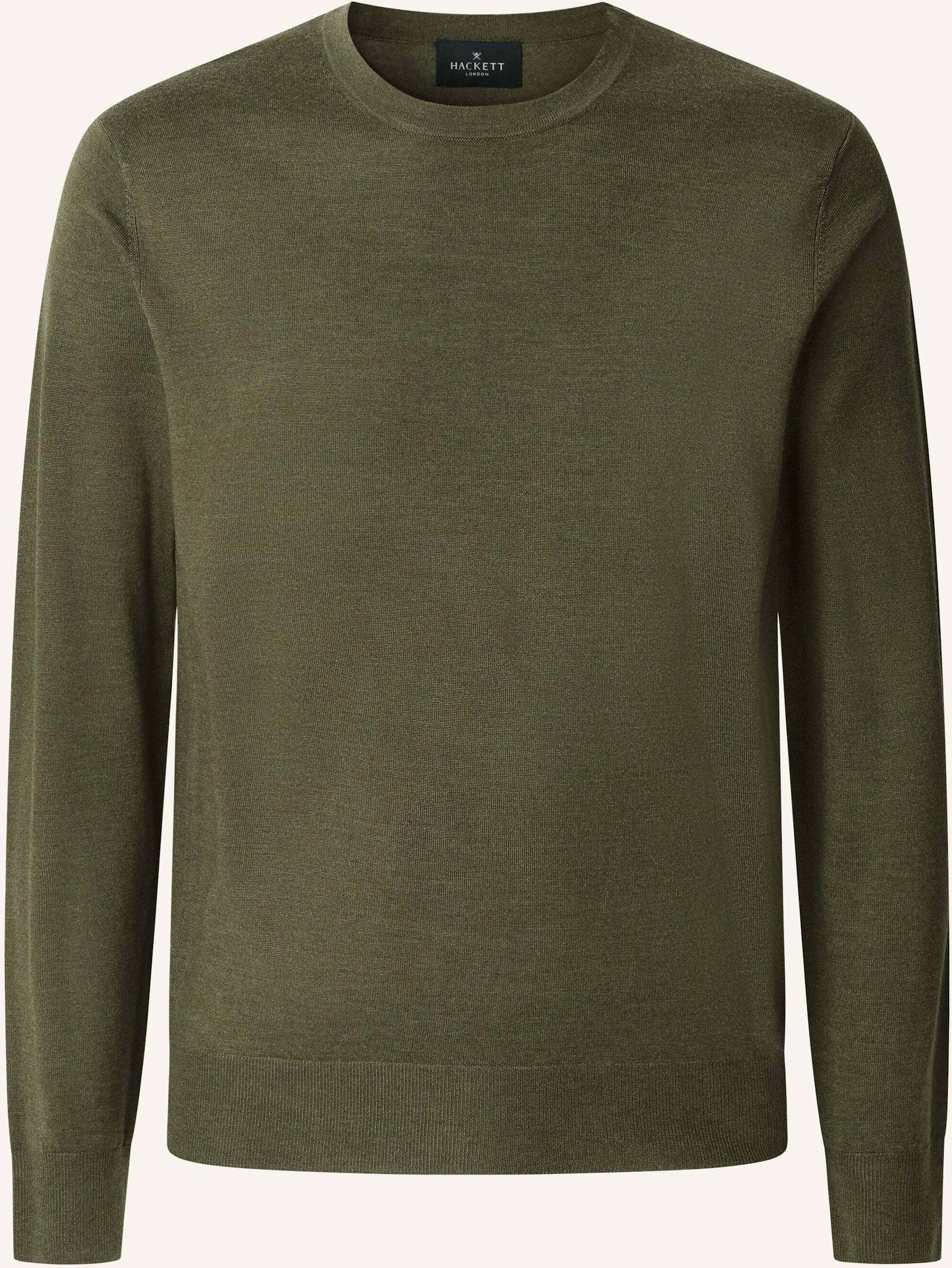 Hackett London Pullover Gmd Merino Silk Crew gruen