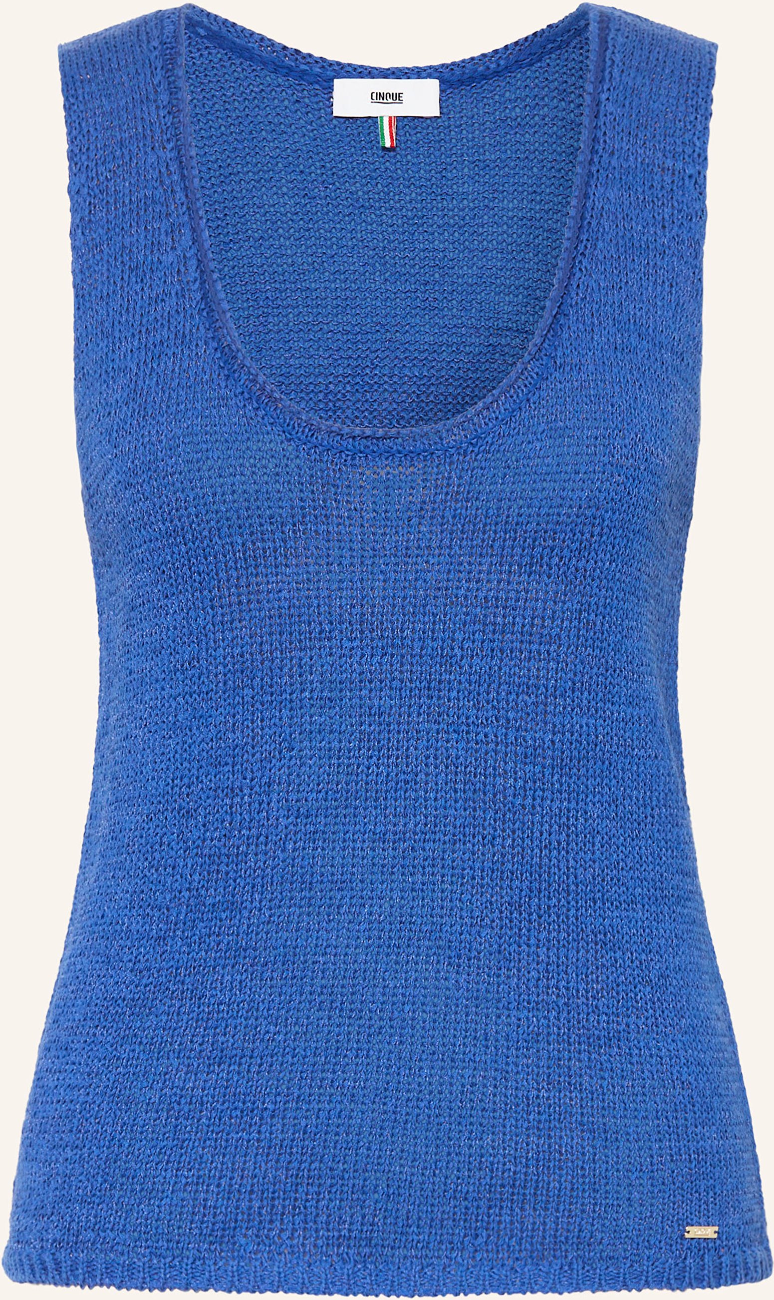 Cinque Stricktop Ciliv Mit Leinen blau