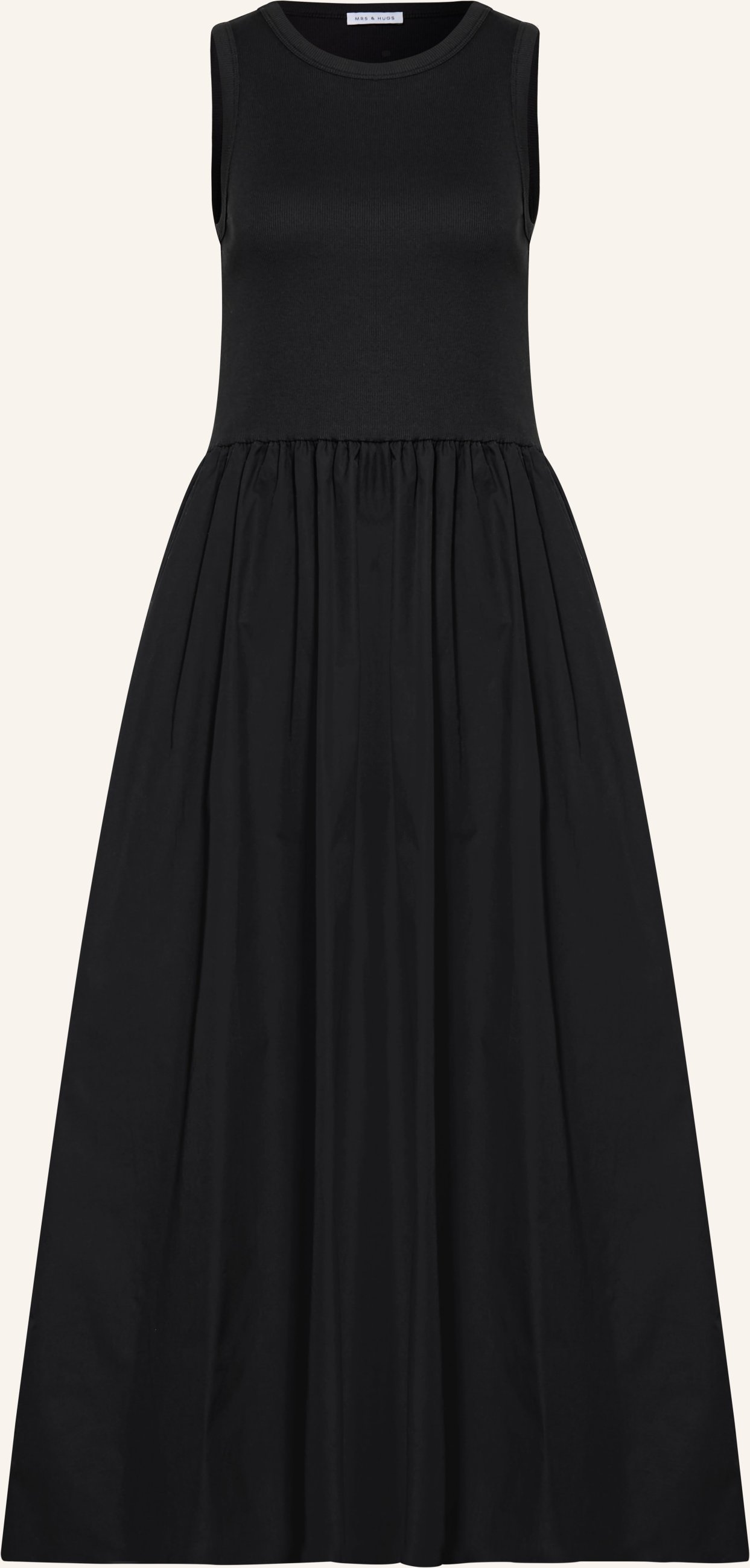 Mrs & Hugs Kleid Im Materialmix schwarz