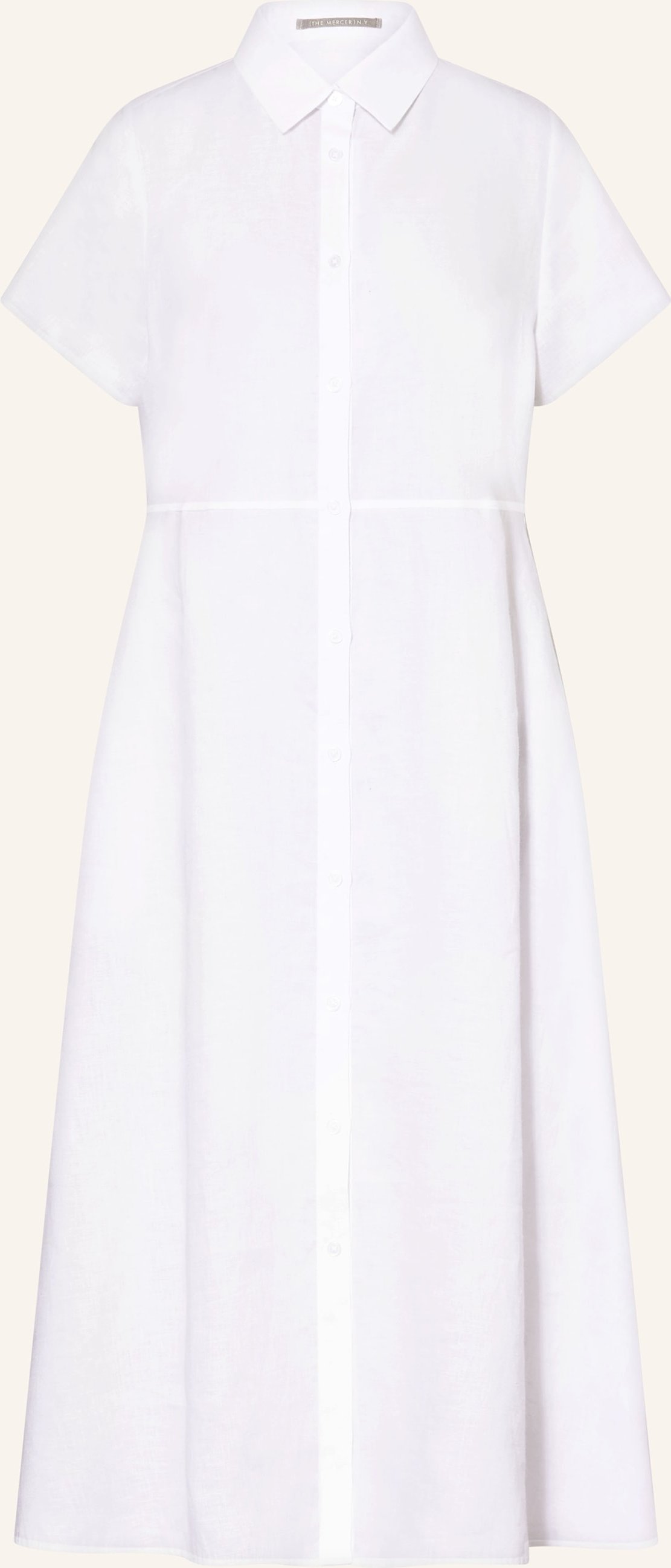 (The Mercer) N.Y. Hemdblusenkleid Aus Leinen weiss