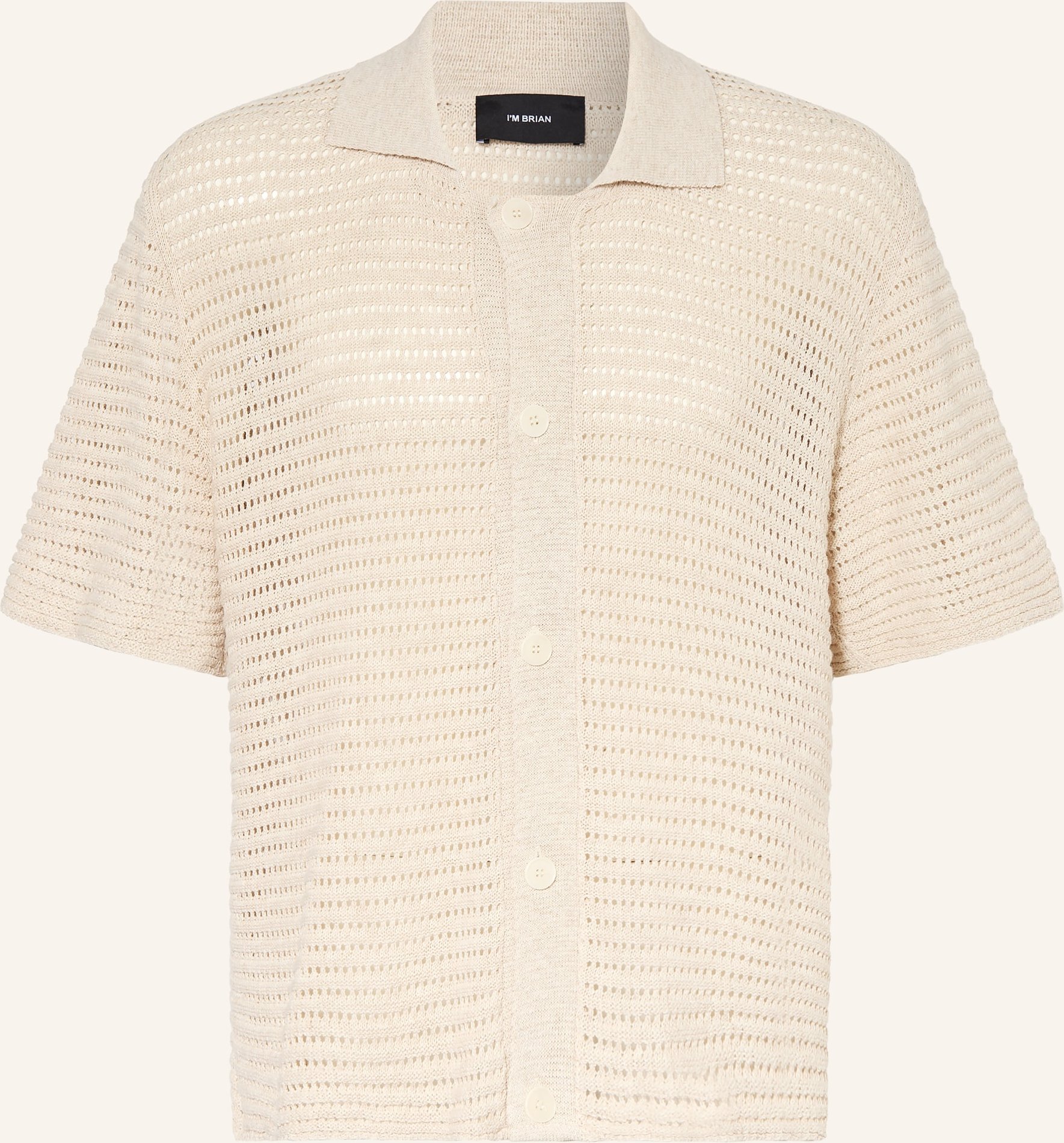 I'm Brian Strickhemd Comfort Fit Mit 3/4-Arm beige