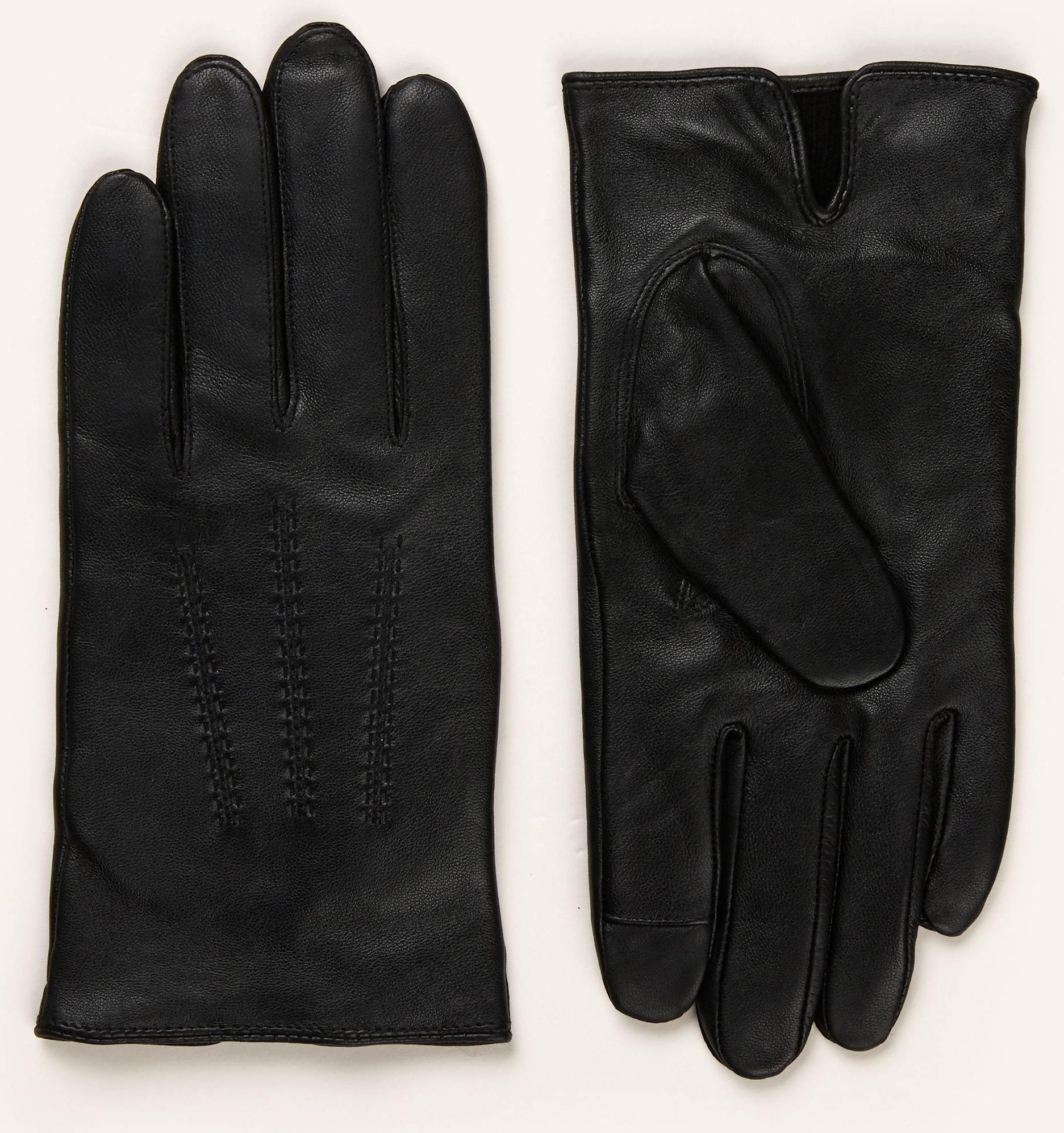 Boss Lederhandschuhe Hainz schwarz