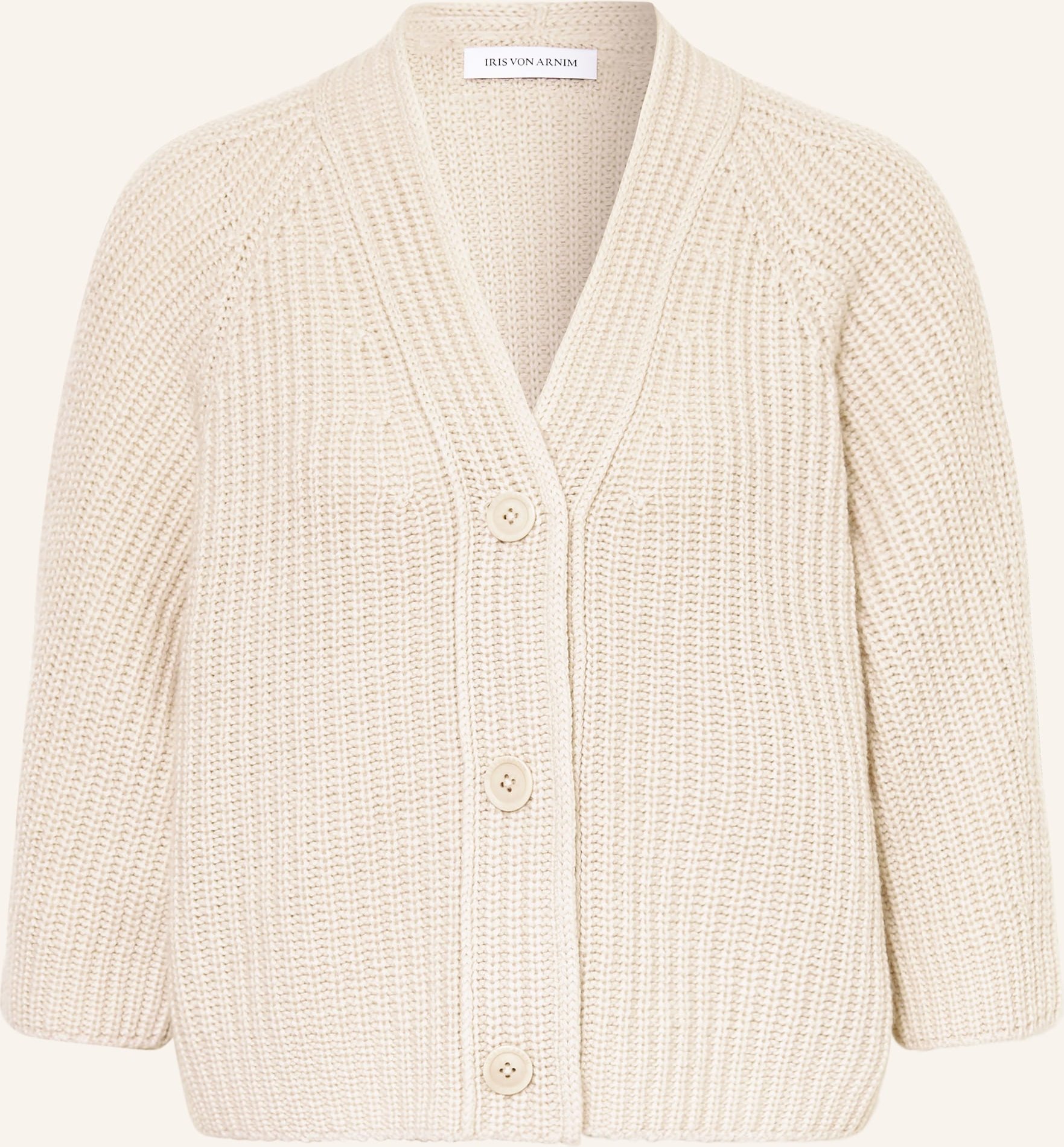 Iris Von Arnim Strickjacke Fallou Aus Cashmere Mit 3/4-Arm beige