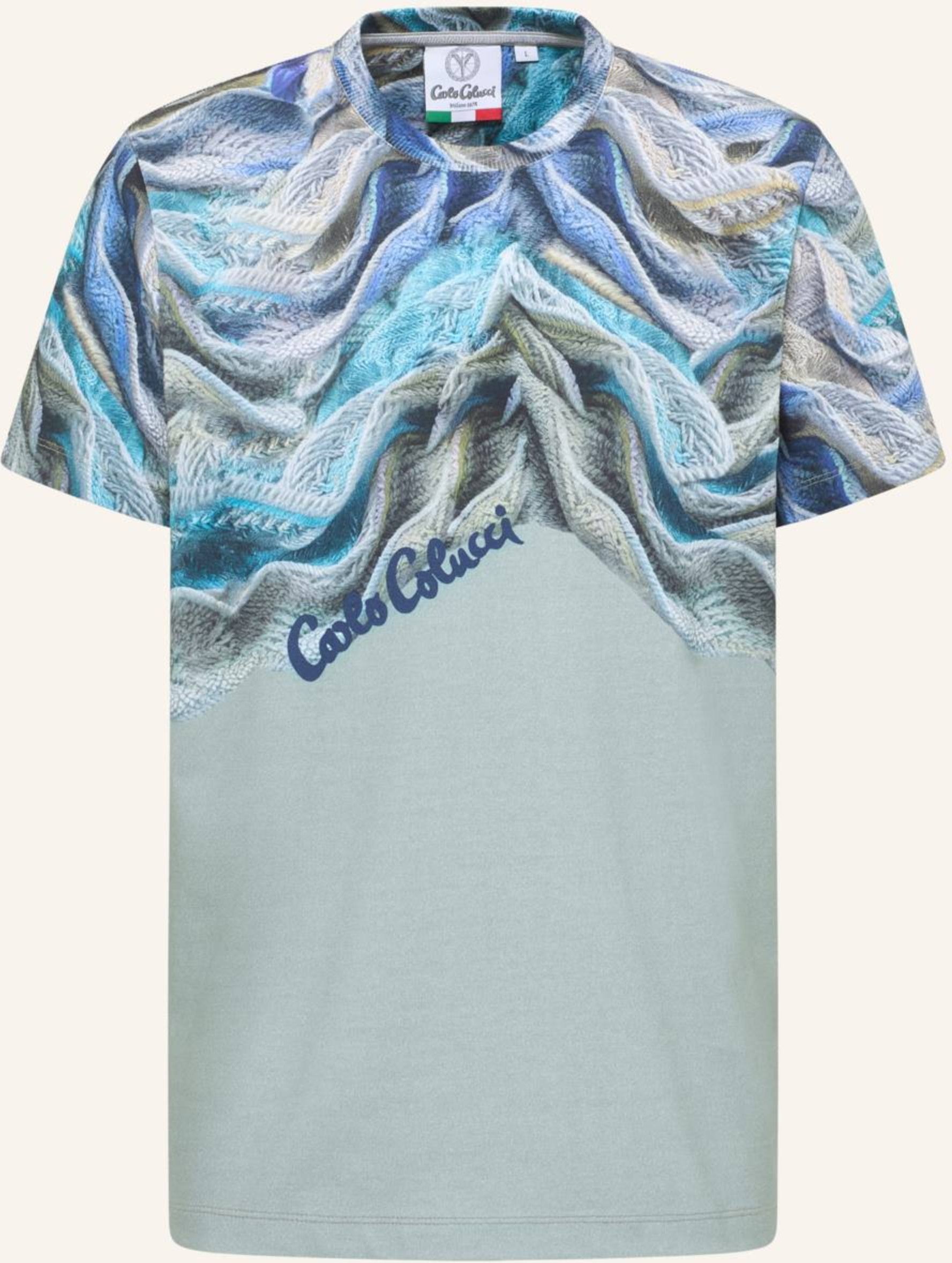 Carlo Colucci T-Shirt - Artificial Knit Donquerque gruen