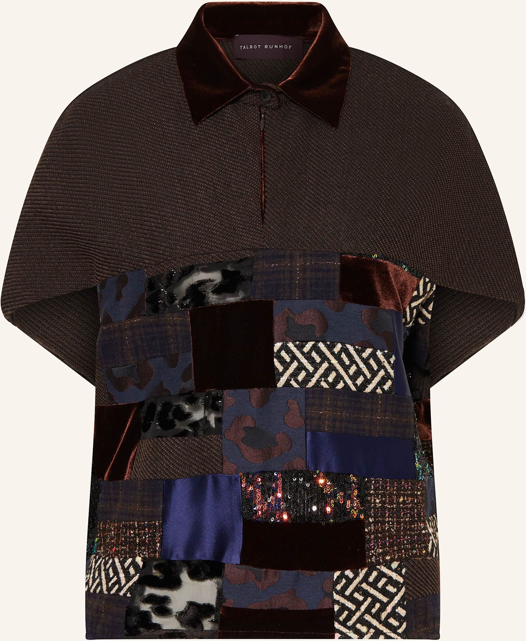 Talbot Runhof Blusenshirt Im Materialmix braun