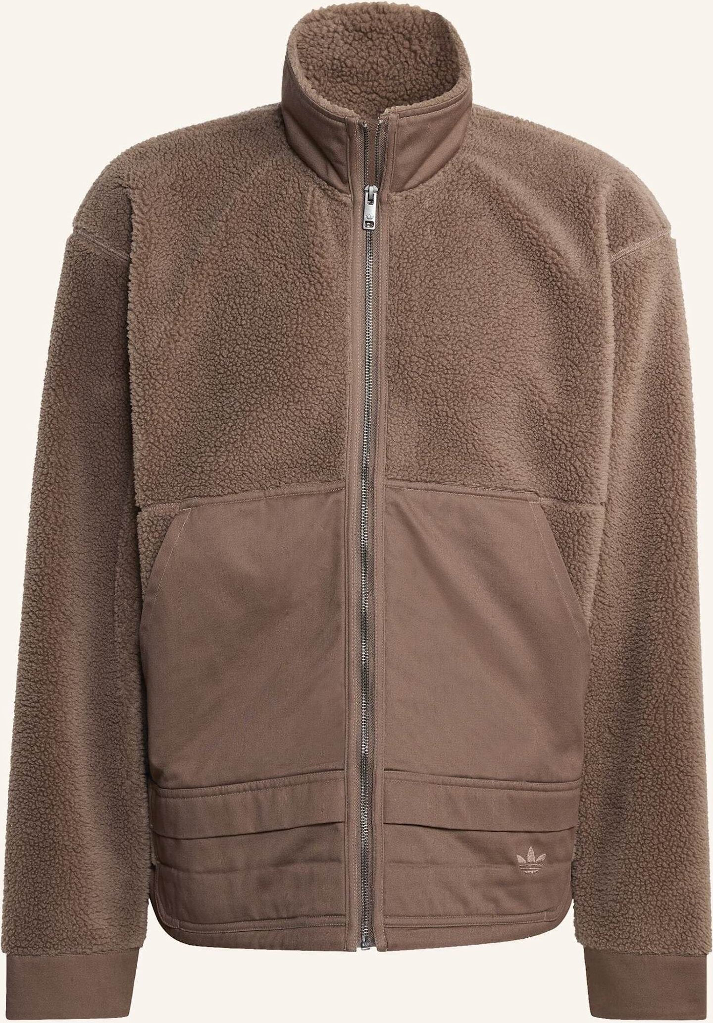 Adidas Originals Hochwertige Essentials Polarfleece-Jacke Mit Durchgehendem Reissverschluss braun