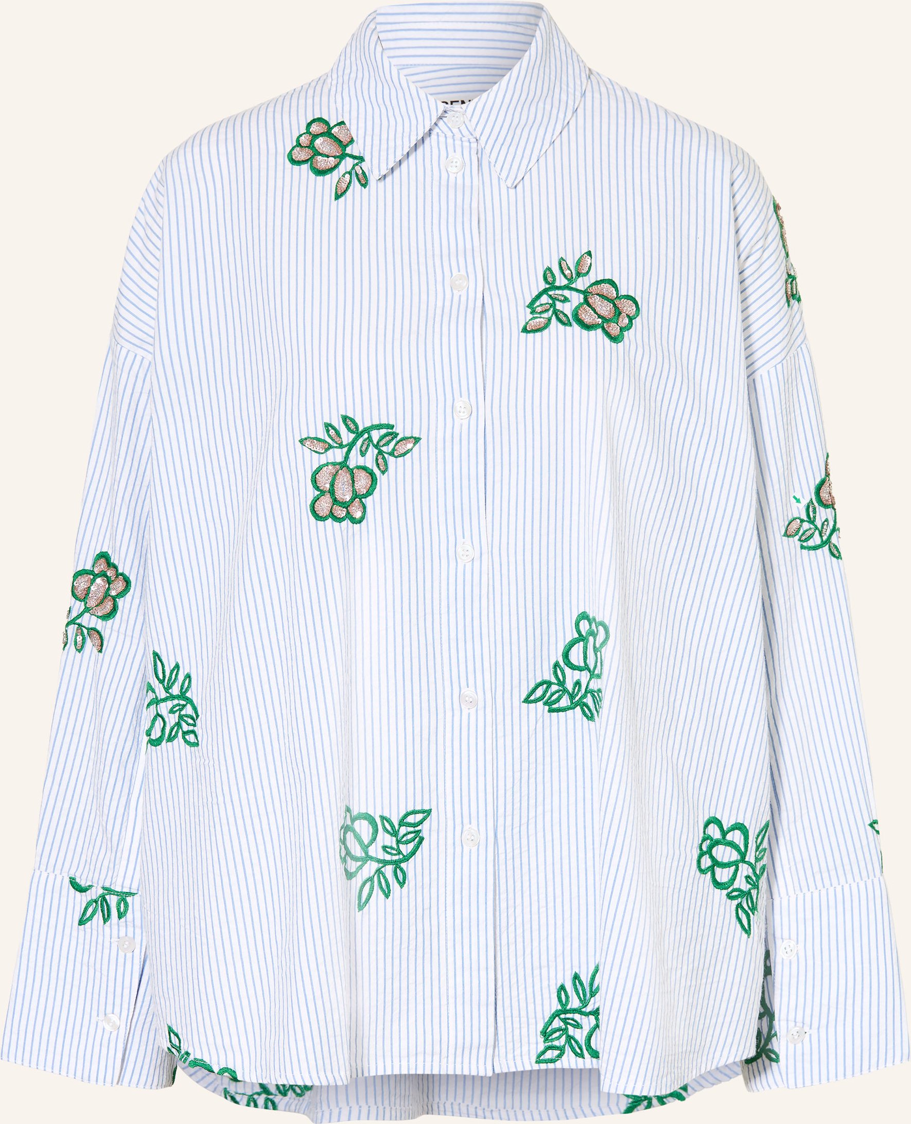 Essentiel Antwerp Hemdbluse Jalinki Mit Schmucksteinen Und Pailletten blau