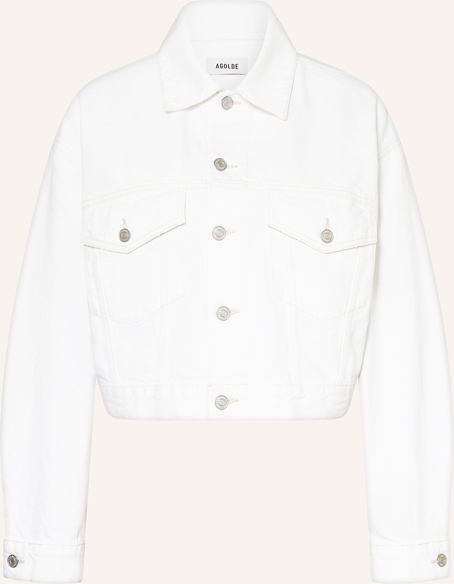 Thumbnail - Agolde Cropped-Jeansjacke Palmer weiss