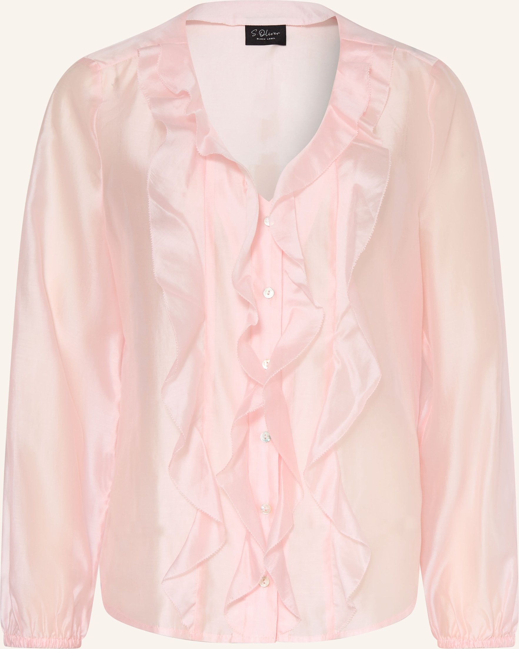 S.Oliver Black Label Bluse Mit Volants rosa
