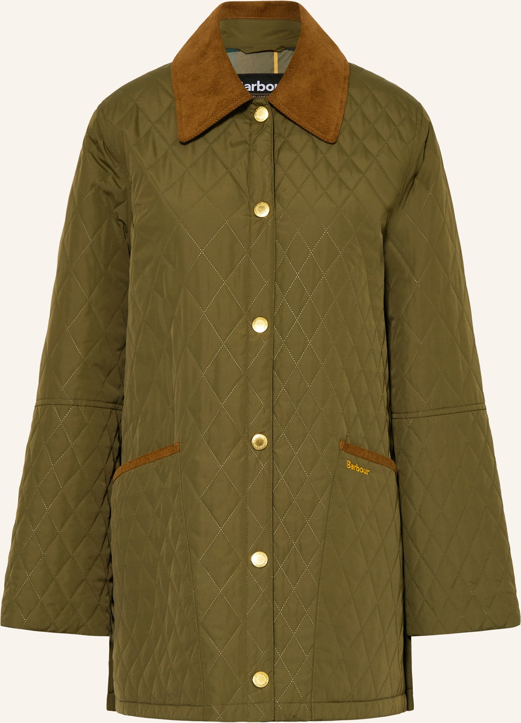 Barbour Steppjacke Goldmire Quilt gruen