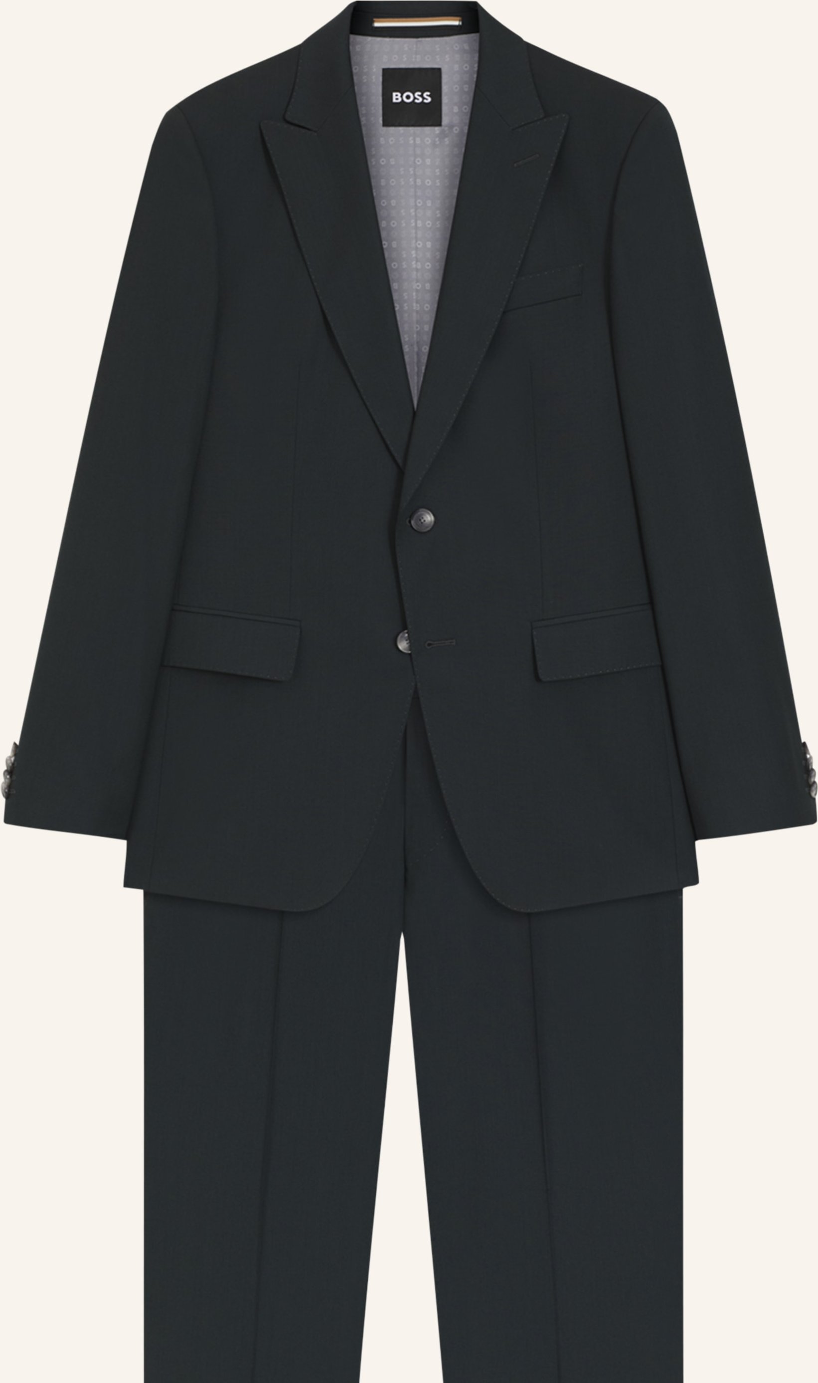 Boss Business Anzug H-Huge-2pcs-Peak-253 Slim Fit gruen