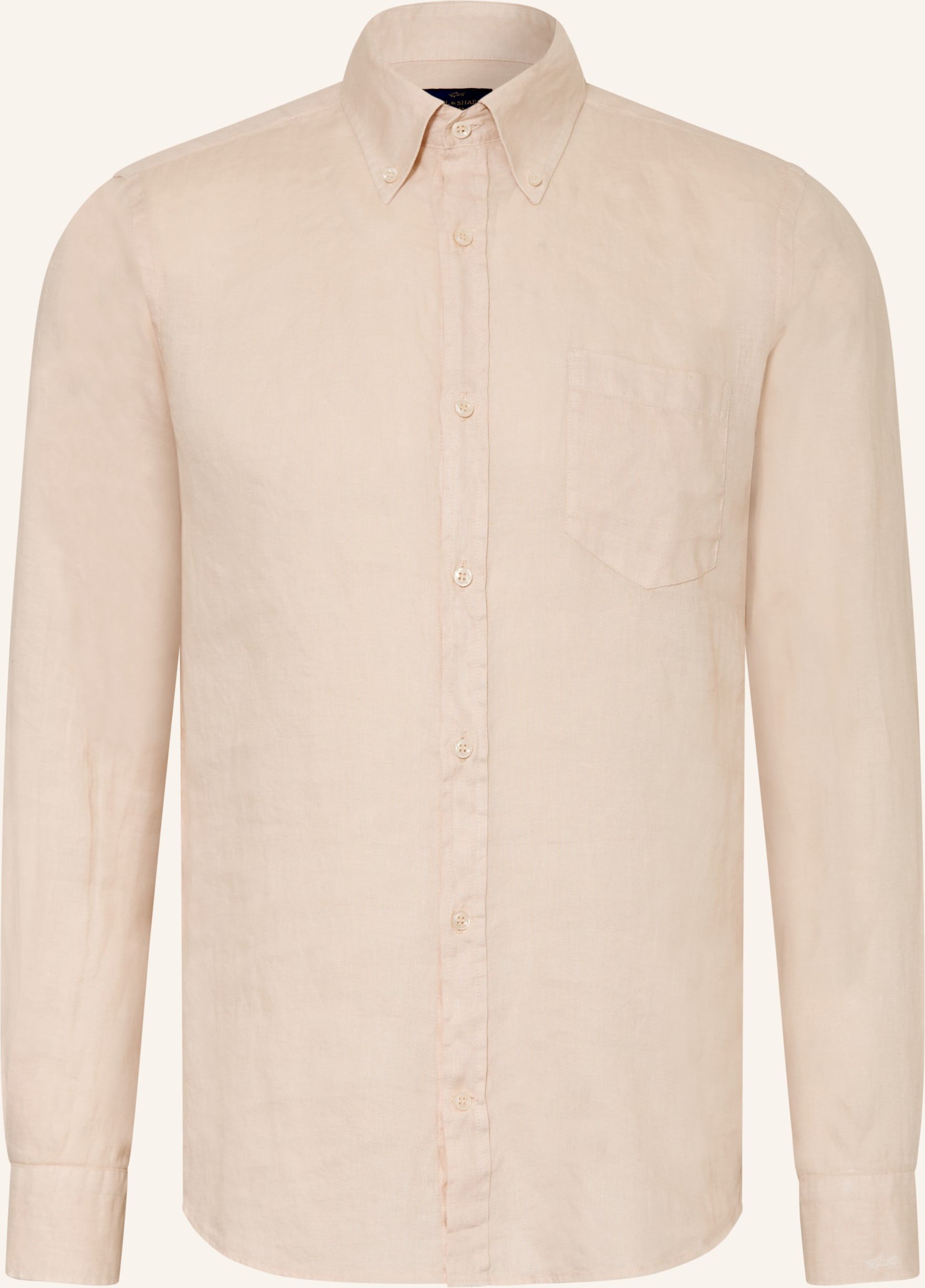 Paul & Shark Leinenhemd Regular Fit beige