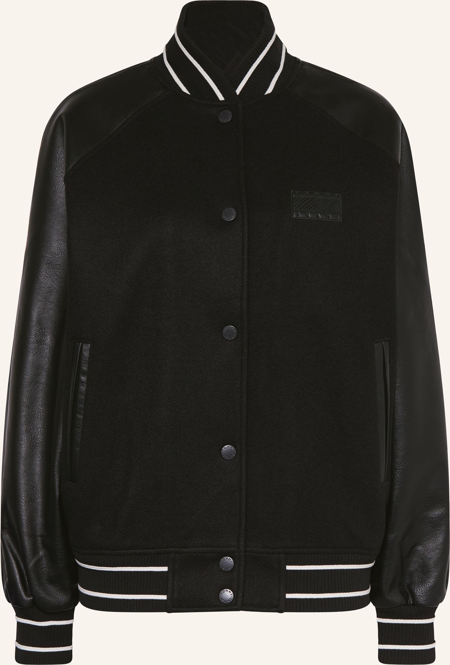 Tommy Jeans College-Jacke Im Materialmix schwarz