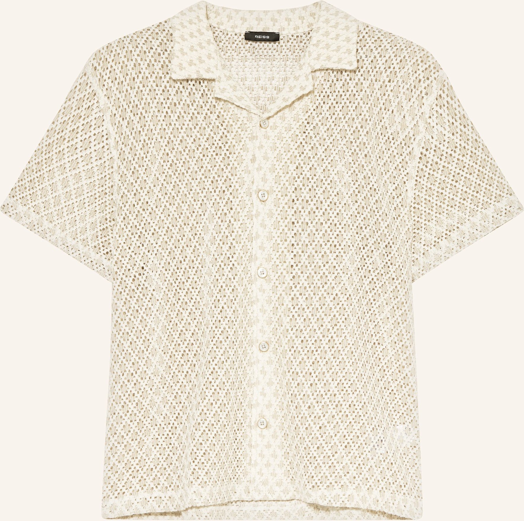 Reiss Häkelhemd Sterling Regular Fit beige
