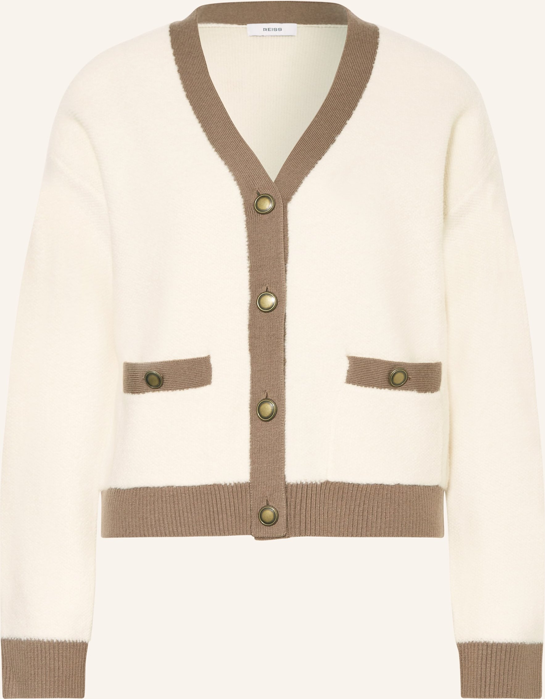 Reiss Strickjacke Olli beige