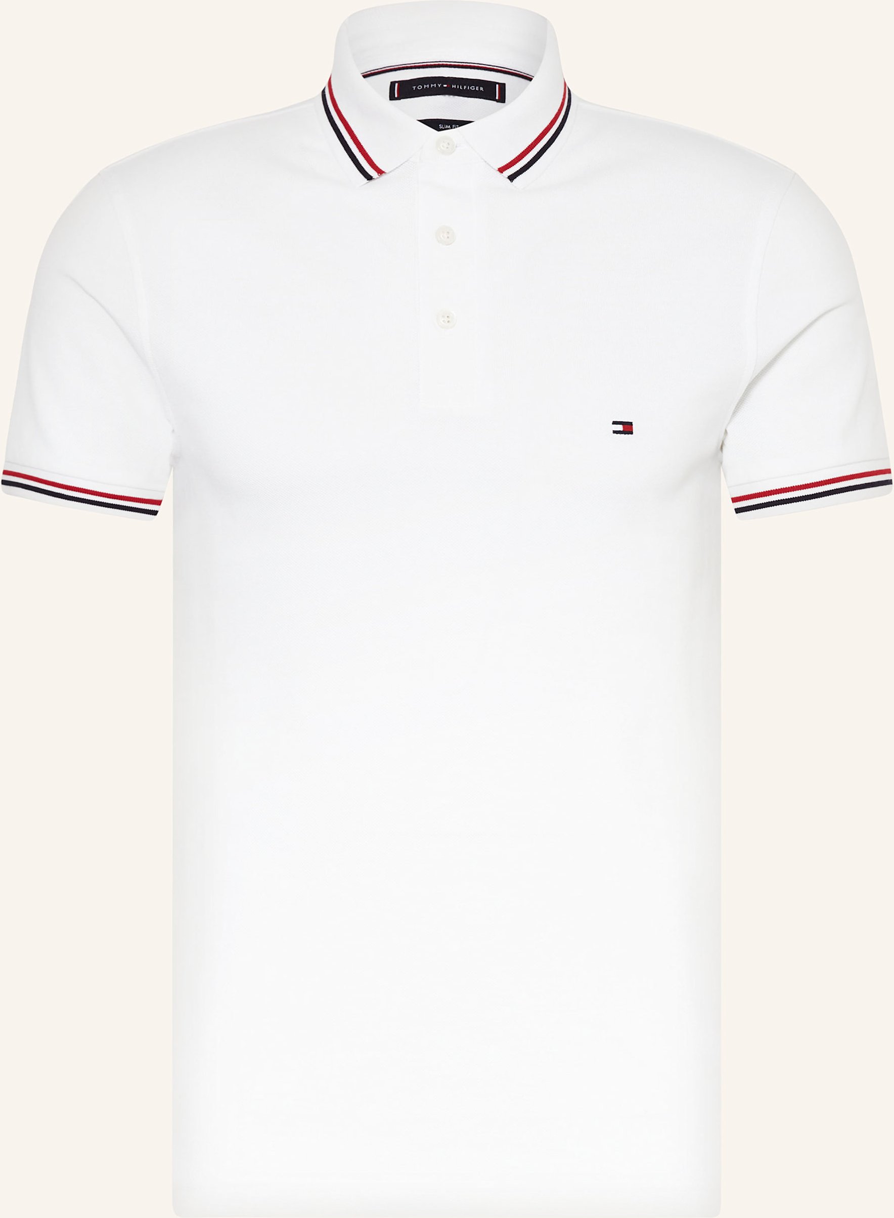 Thumbnail - Tommy Hilfiger Pique-Poloshirt Tipped Slim Fit weiss