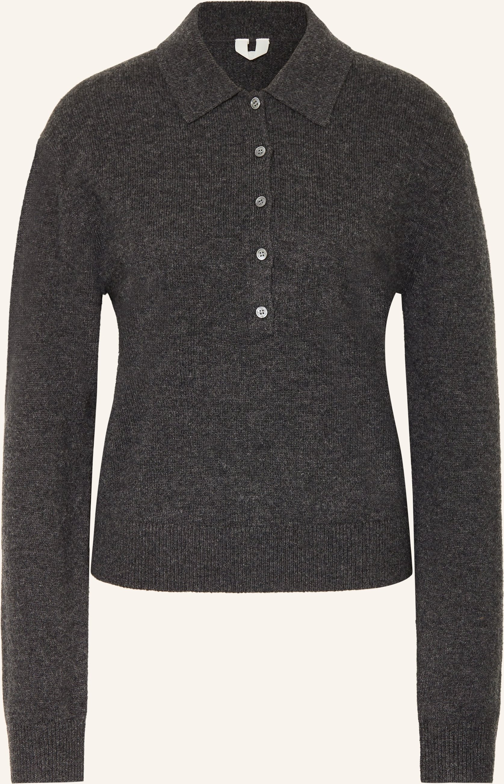 Arket Strick-Poloshirt grau