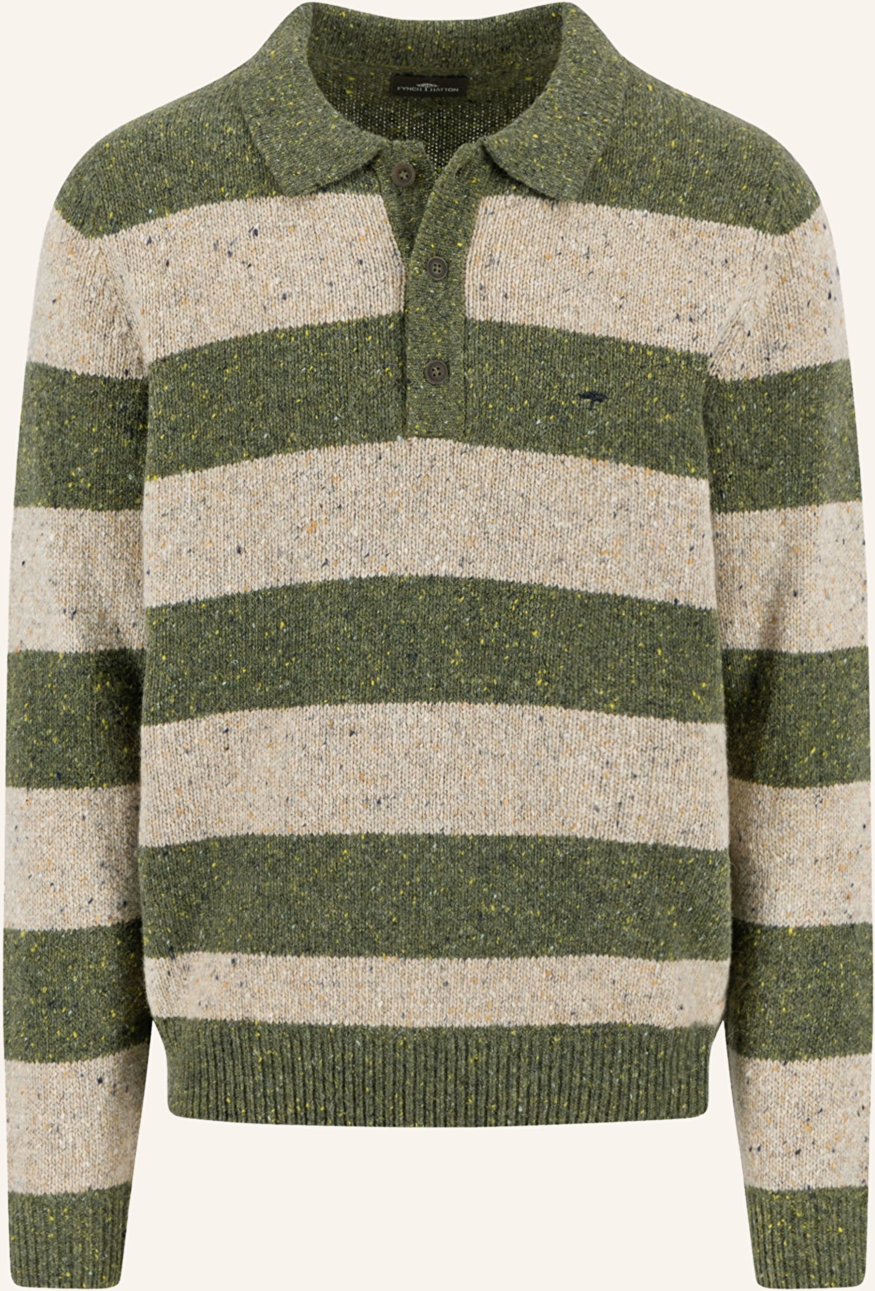 Fynch-Hatton Strick-Poloshirt gruen