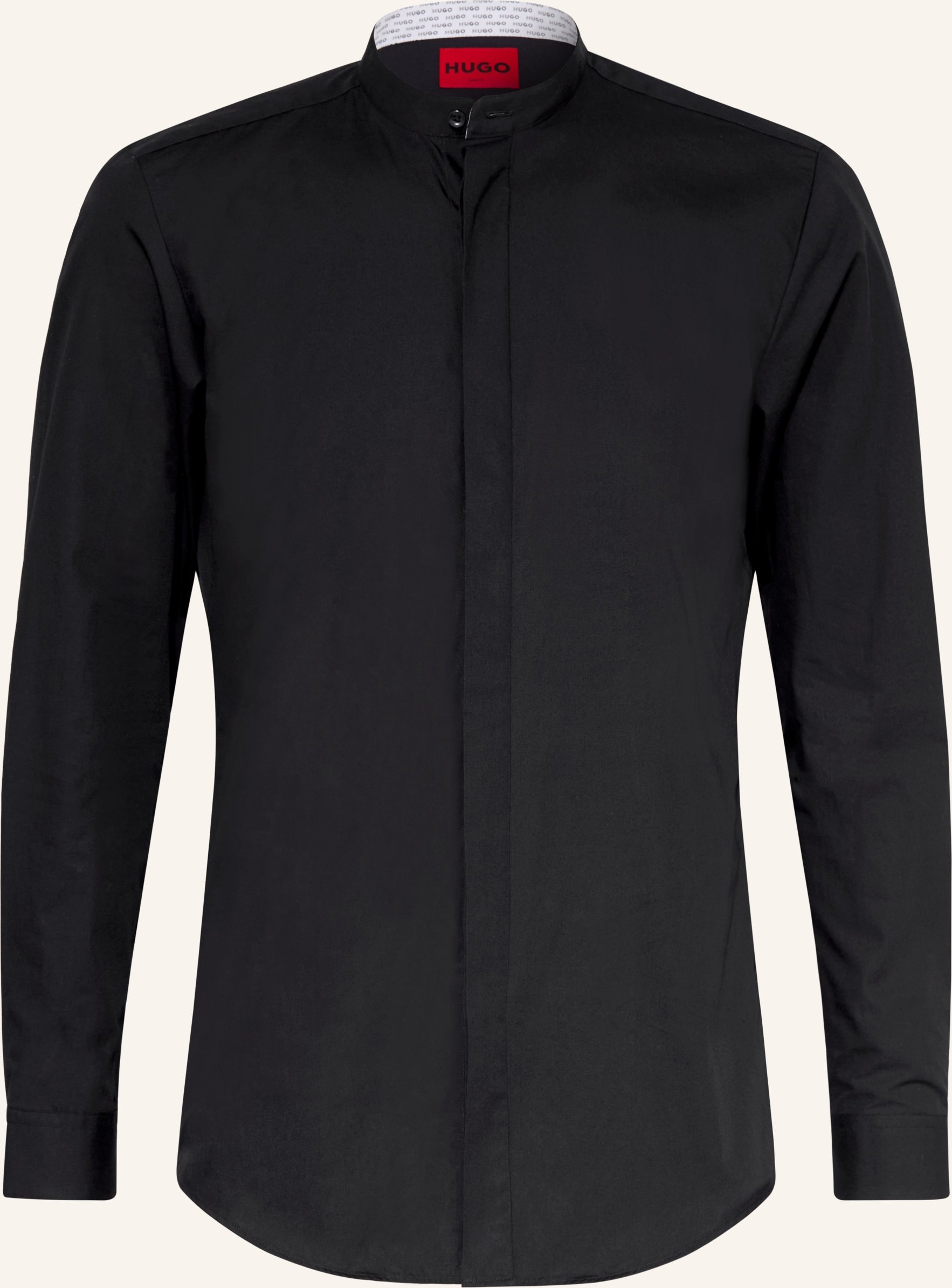 Hugo Hemd Kaleb Slim Fit Mit Stehkragen schwarz