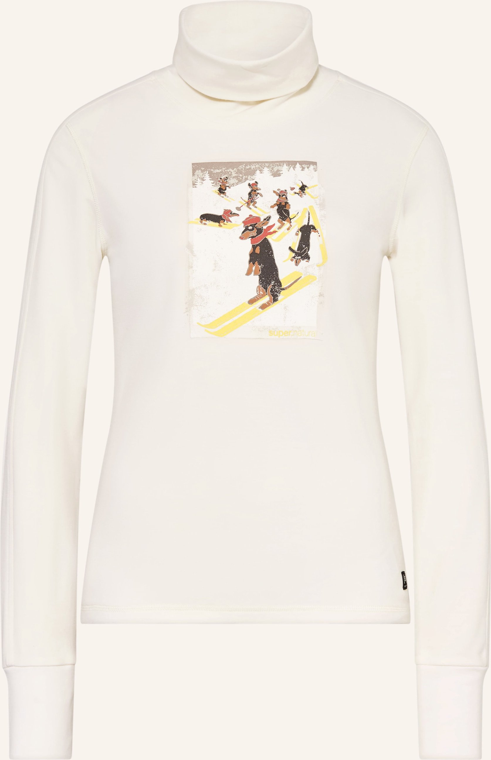 Thumbnail - Super.Natural Longsleeve Dachshund Mit Merinowolle weiss