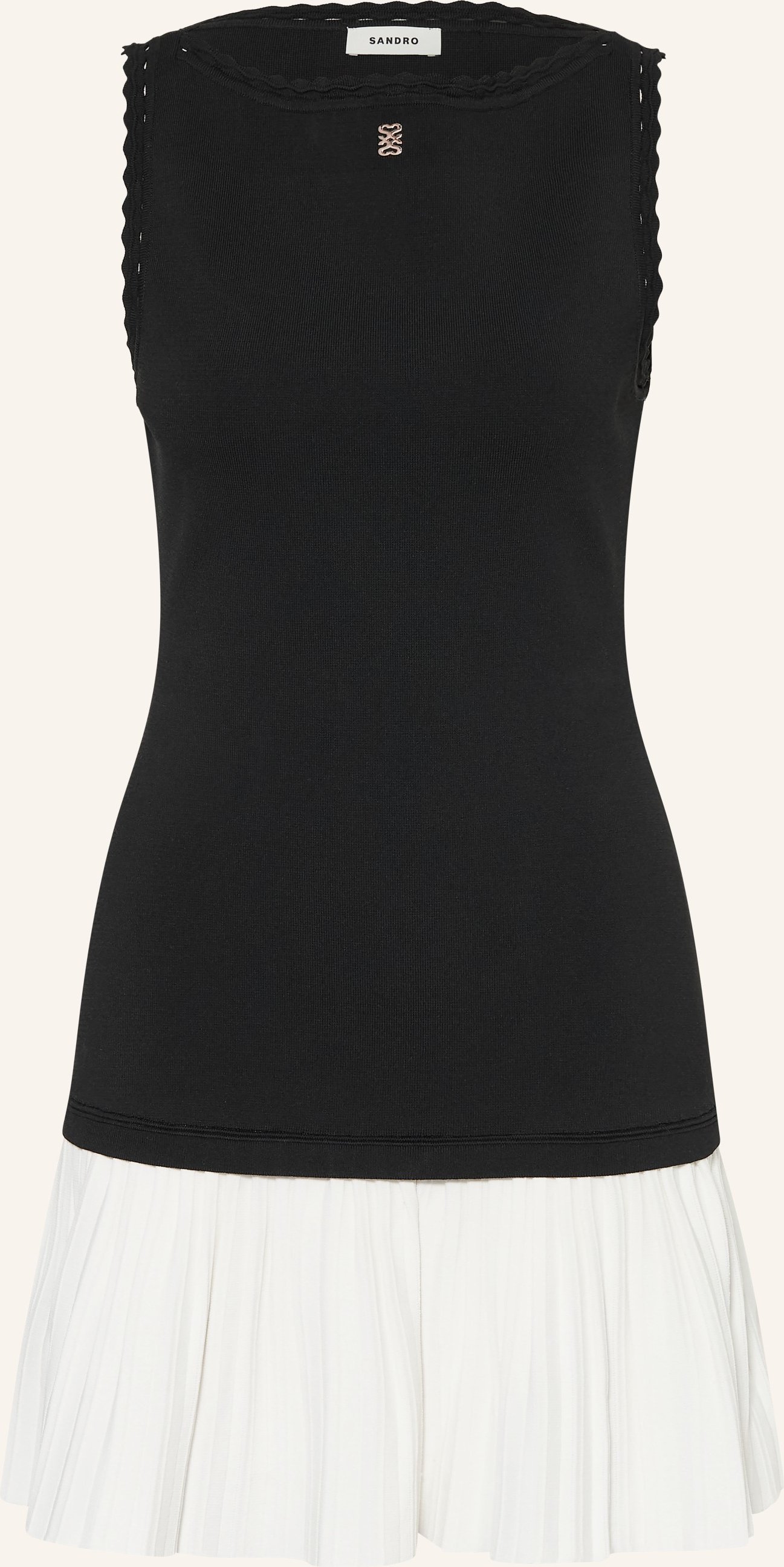 Sandro Strickkleid Im Materialmix schwarz