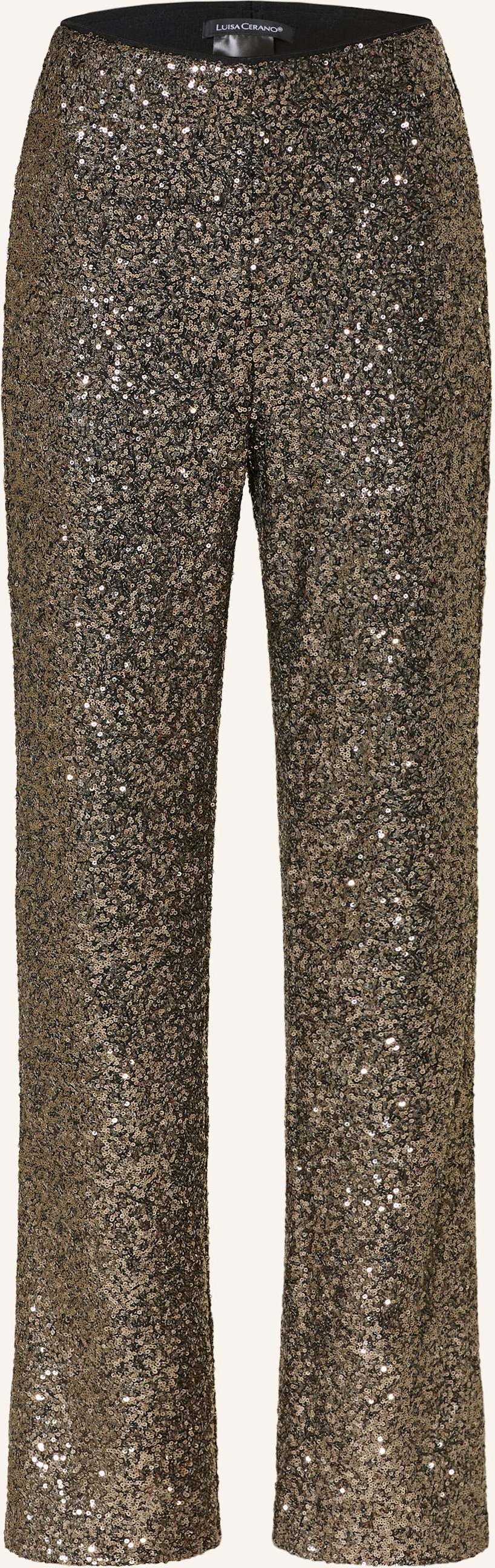 Luisa Cerano Hose Mit Pailletten grau