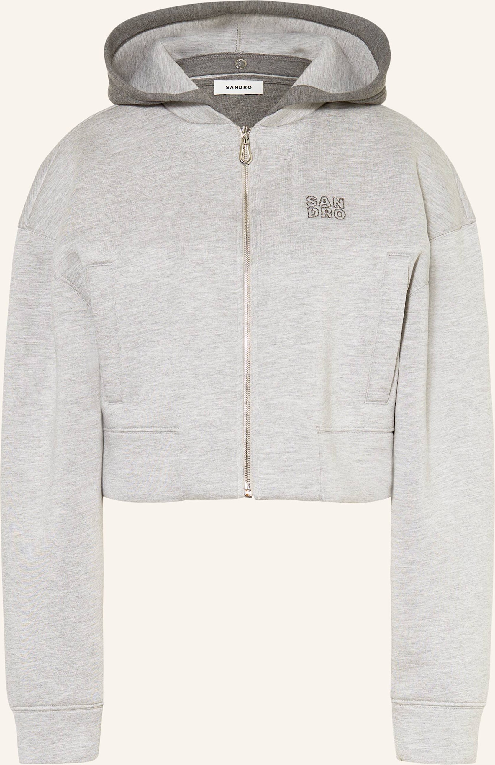 Sandro Cropped-Sweatjacke grau