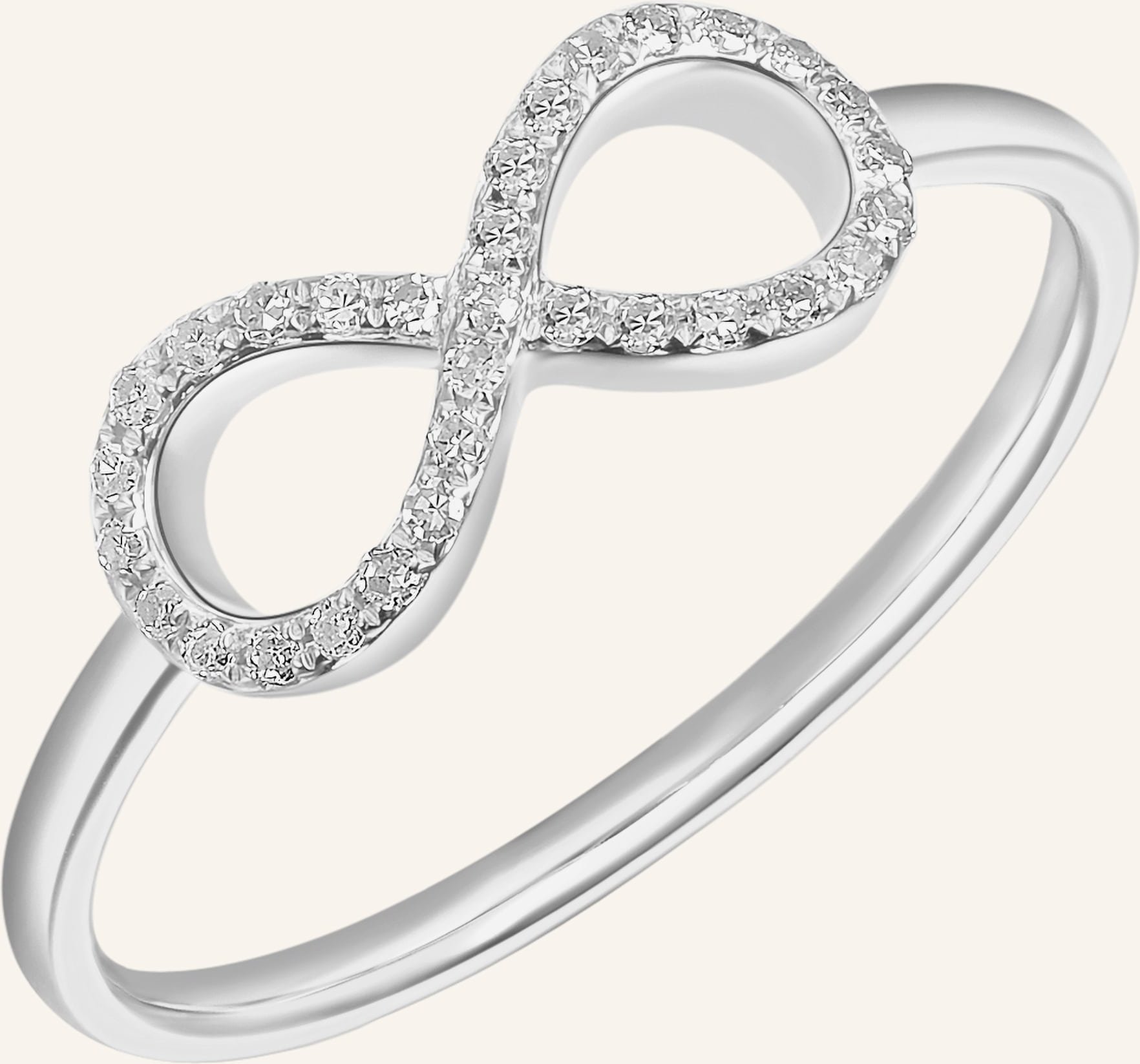 Leaf Ring Infinity Aus 18 Karat Weißgold Mit Diamanten silber