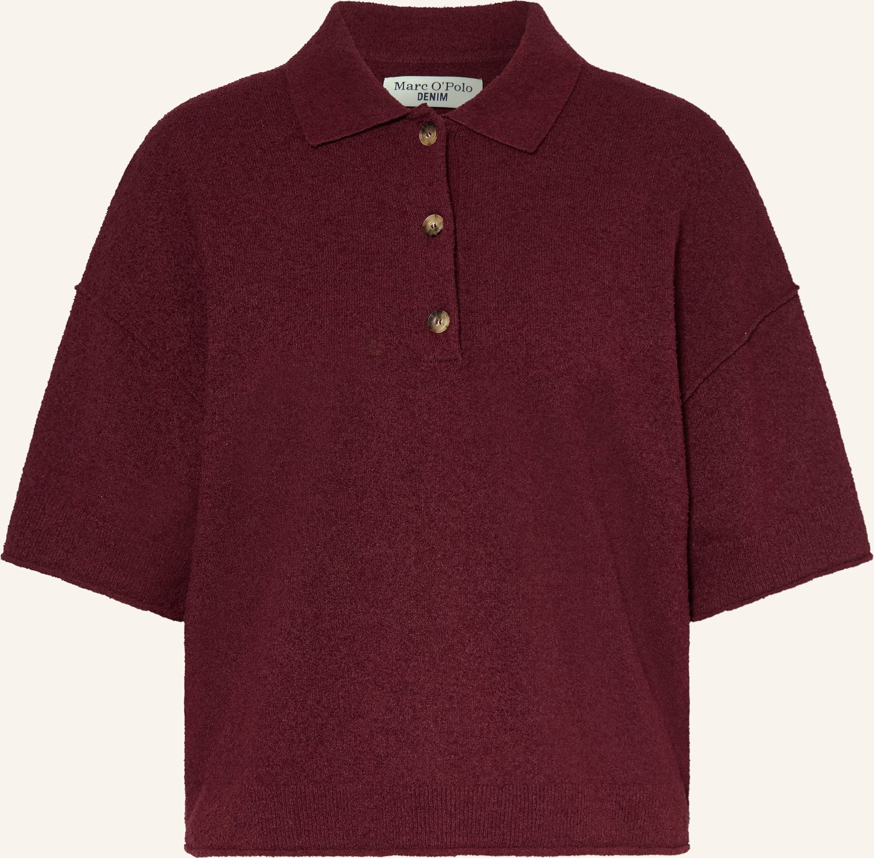 Marc O'polo Denim Strick-Poloshirt Mit 3/4-Arm rot