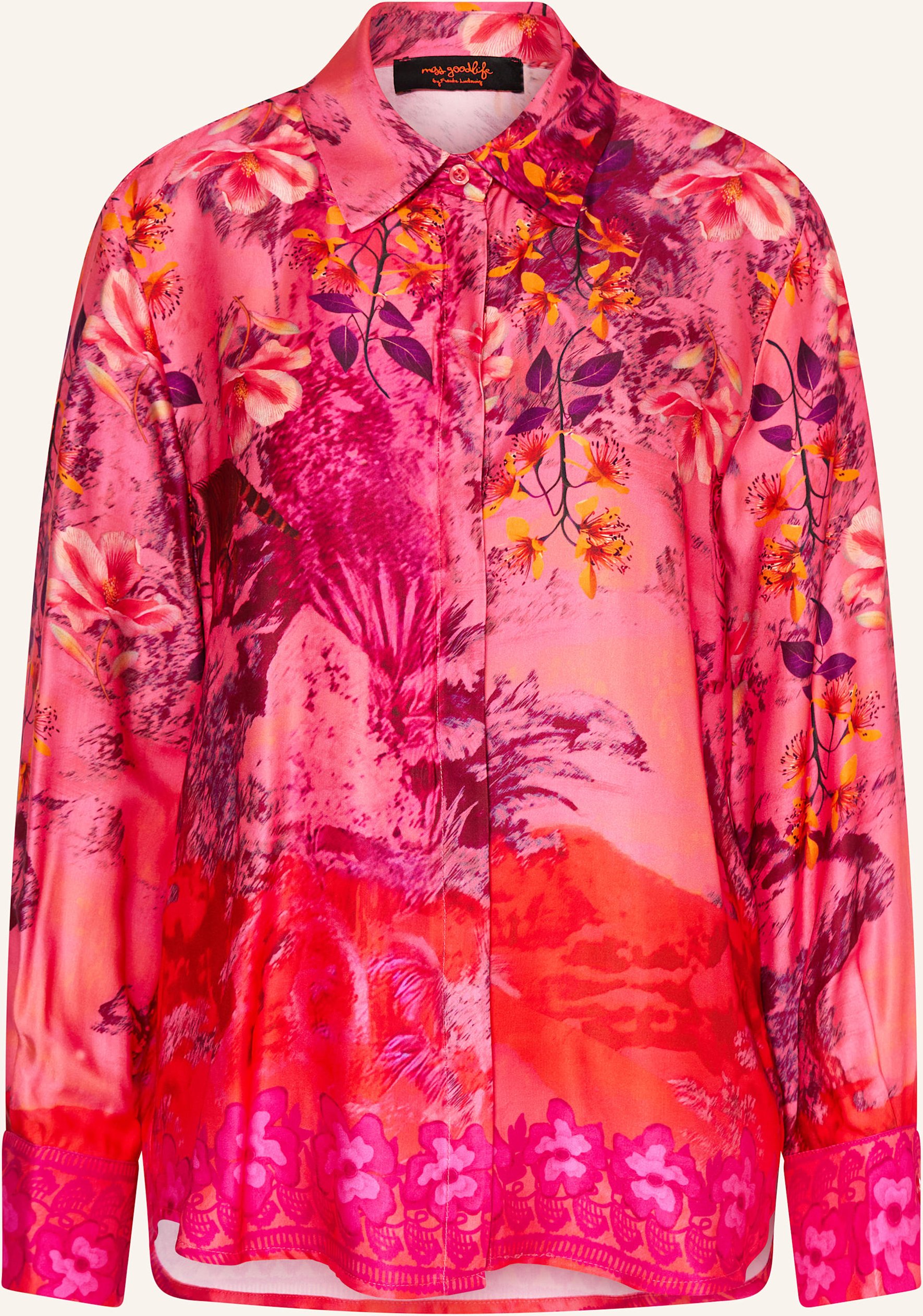 Miss Goodlife Hemdbluse Aus Satin pink