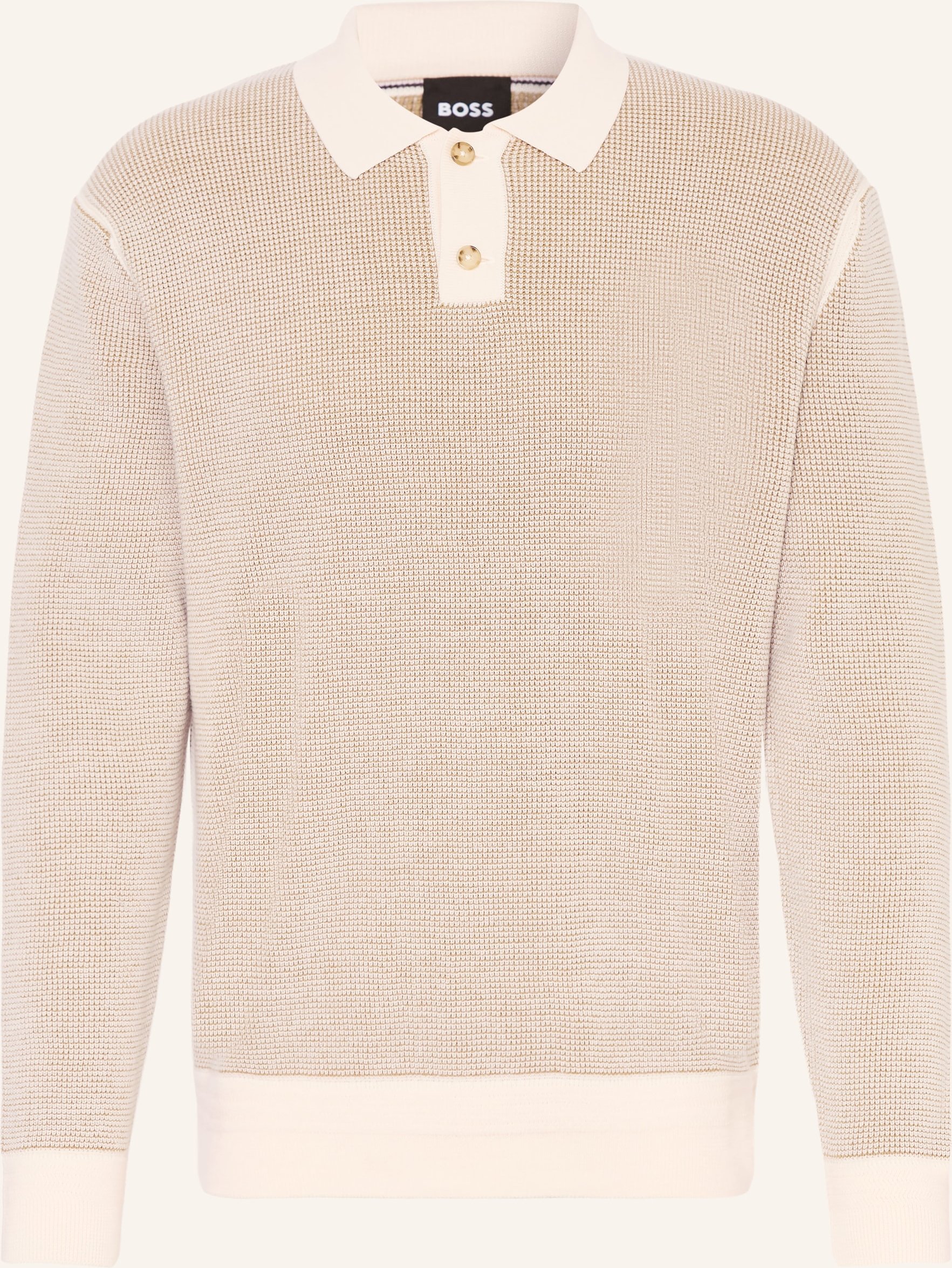 Boss Strick-Poloshirt Ulio weiss