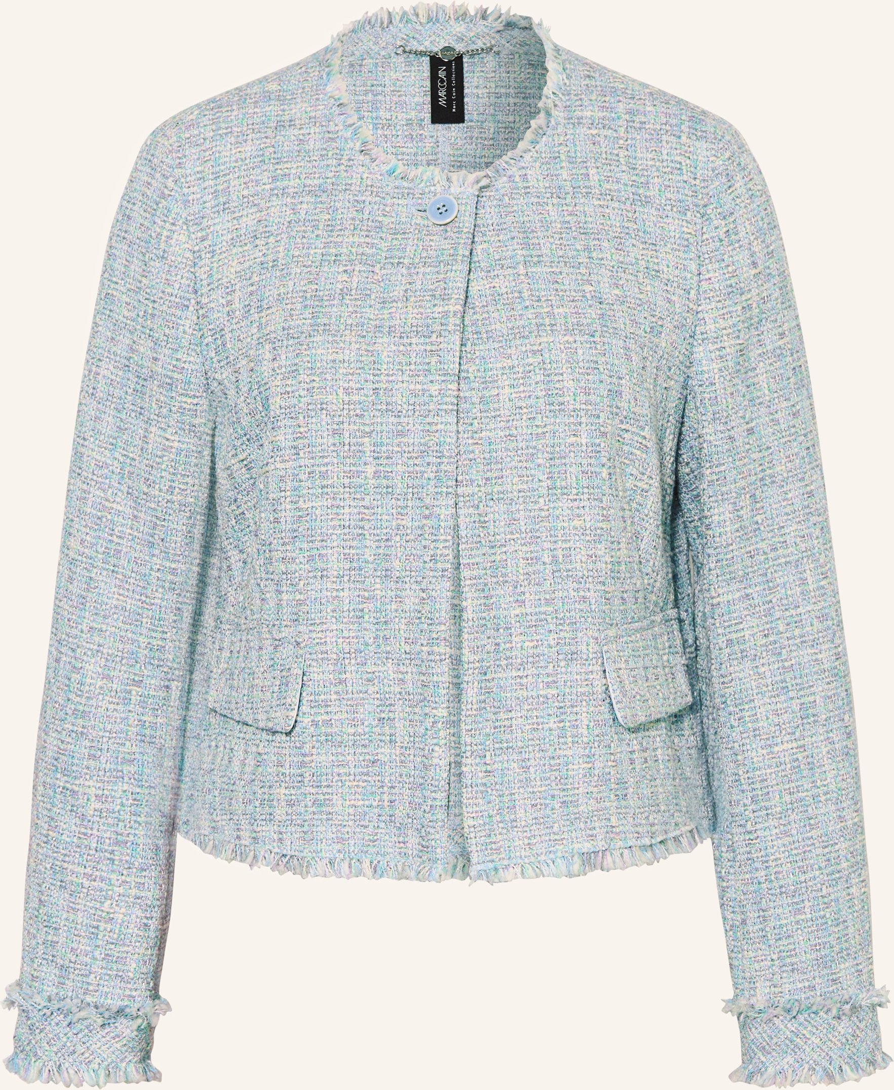Marc Cain Kastenjacke Aus Bouclé Mit Glitzergarn blau
