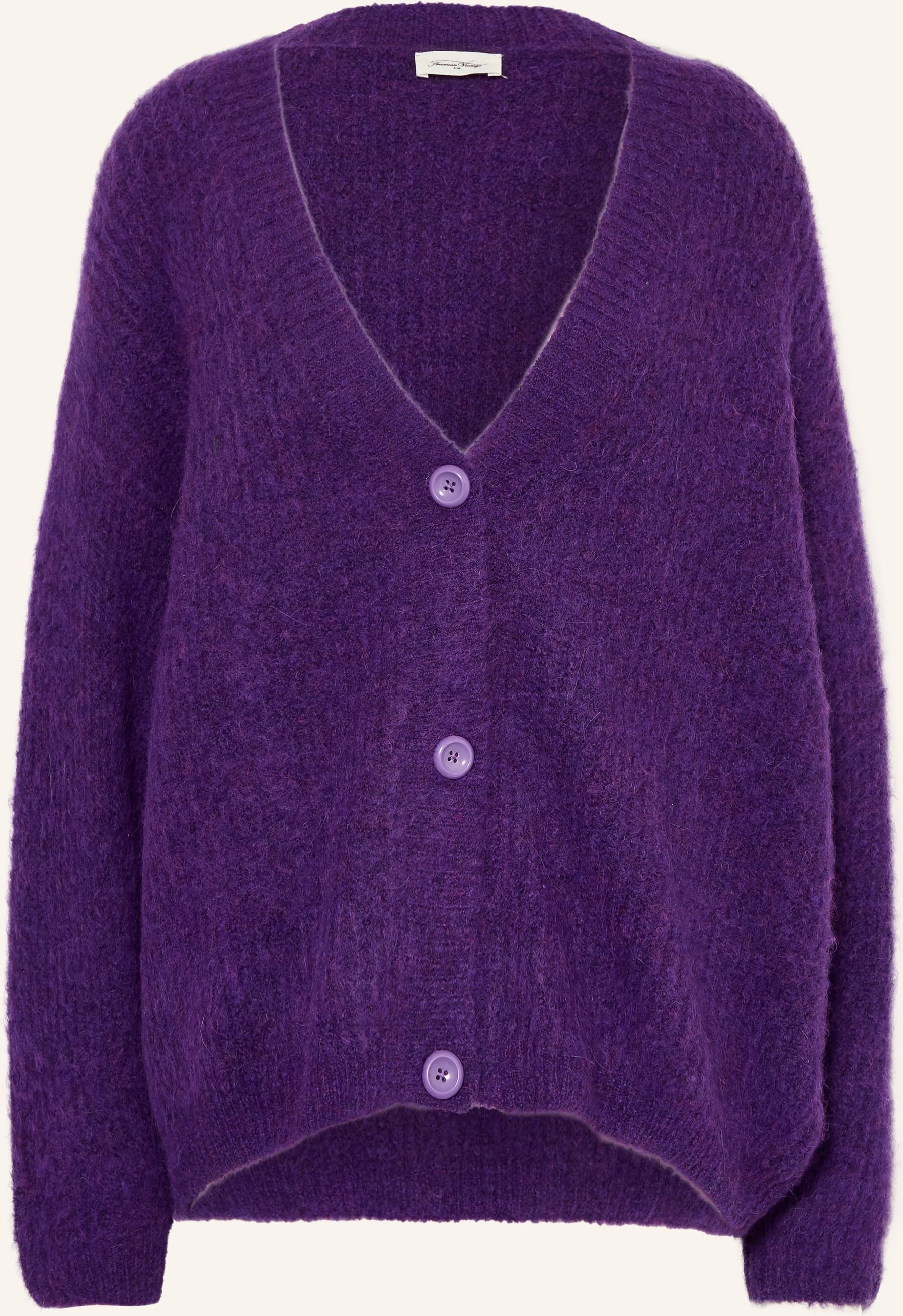 American Vintage Strickjacke East Mit Alpaka lila