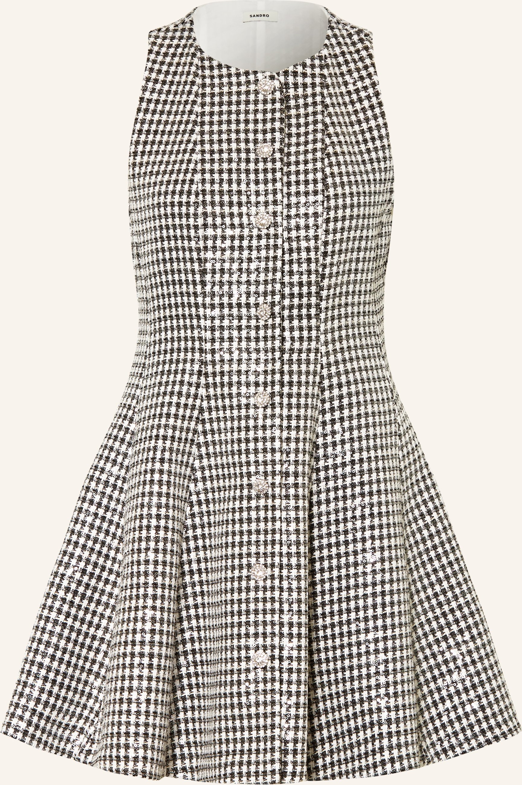 Sandro Tweed-Kleid Mit Pailletten schwarz