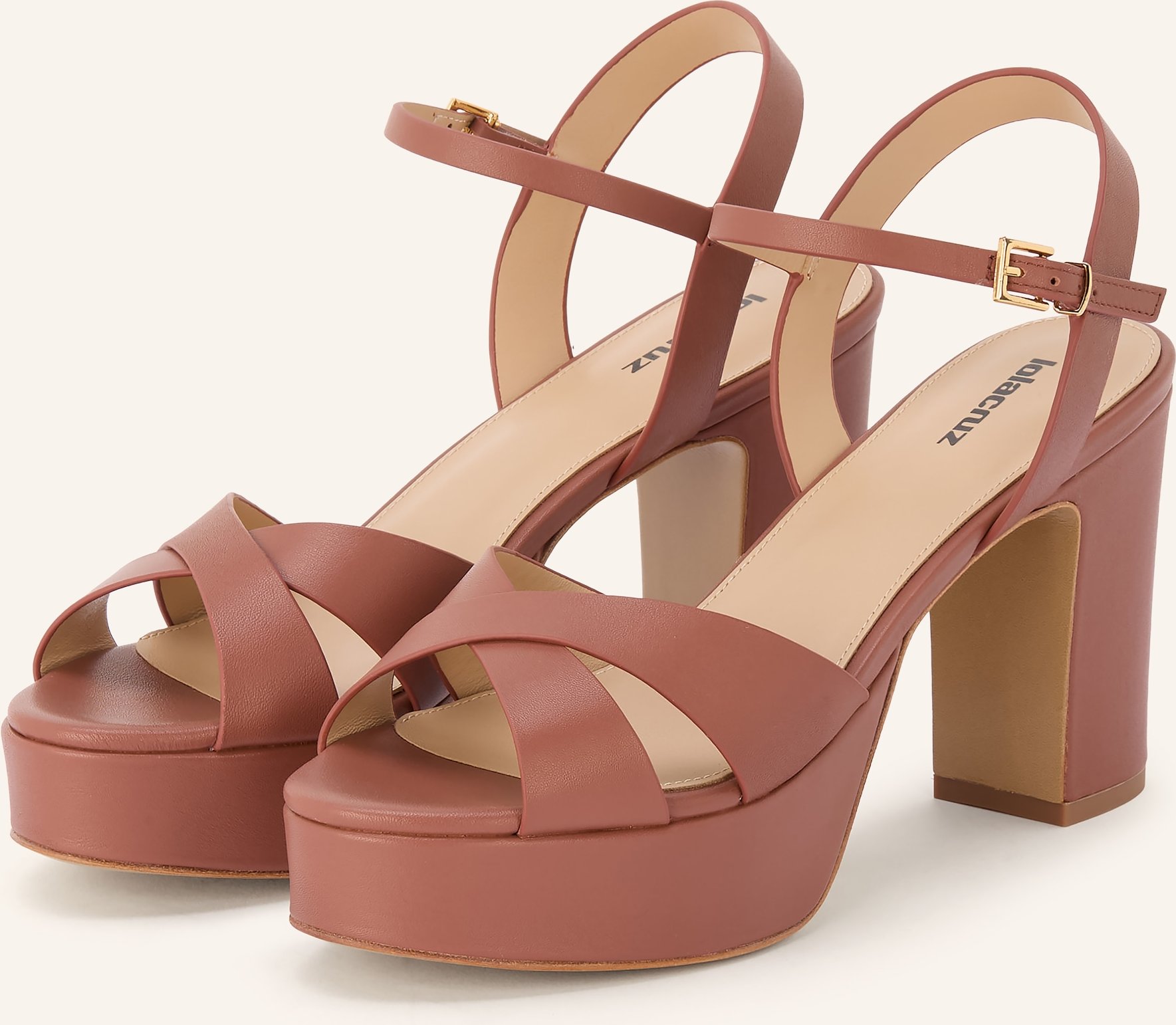 Lola Cruz Plateau-Sandaletten braun