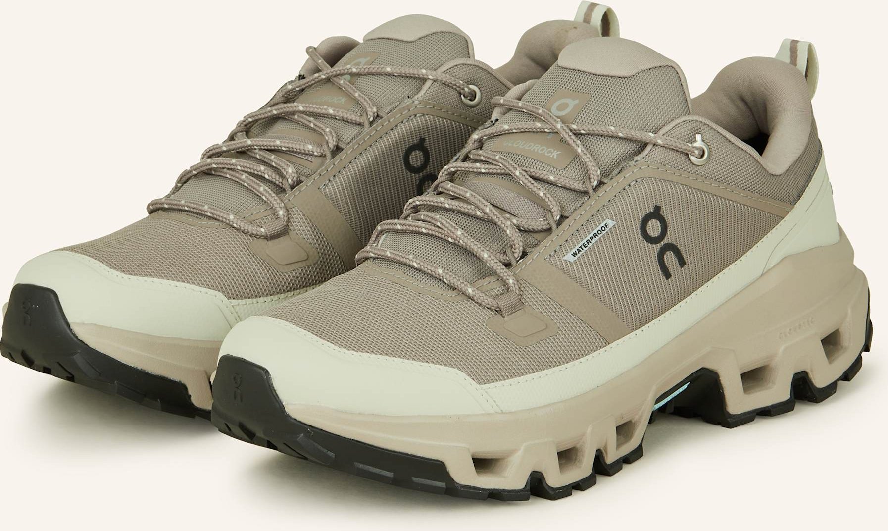 Thumbnail - On Wanderschuhe Cloudrock Low Wp beige