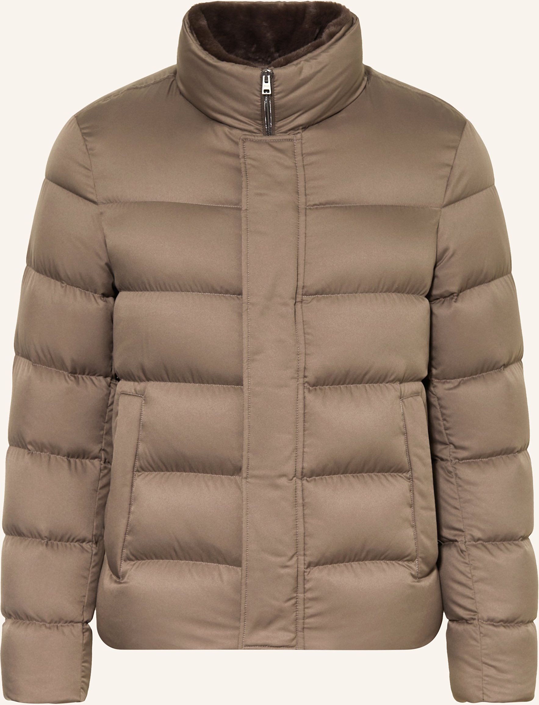 Herno Daunenjacke Mit Abnehmbarem Kunstfell beige