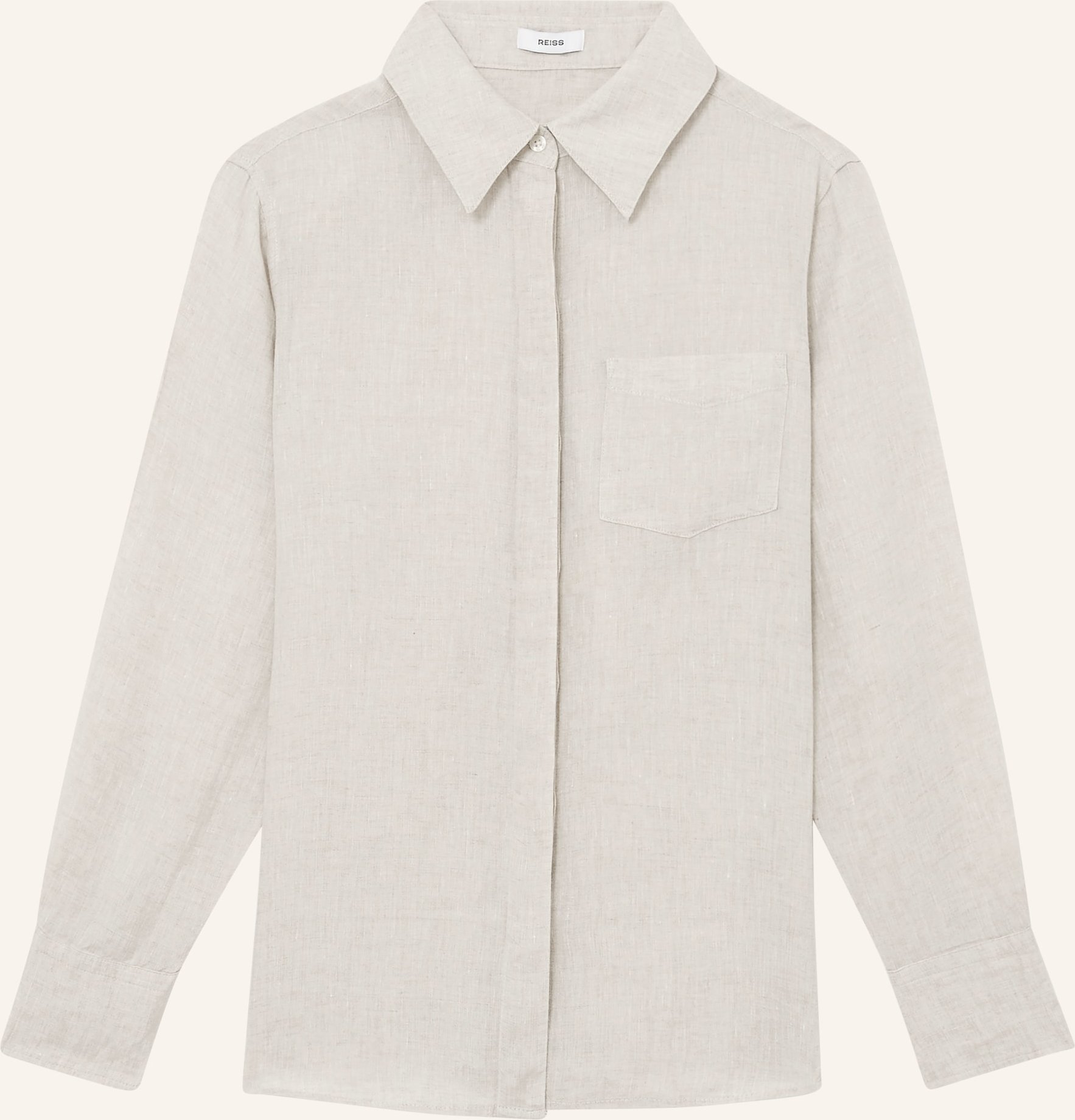 Reiss Hemdbluse Belle Aus Leinen beige