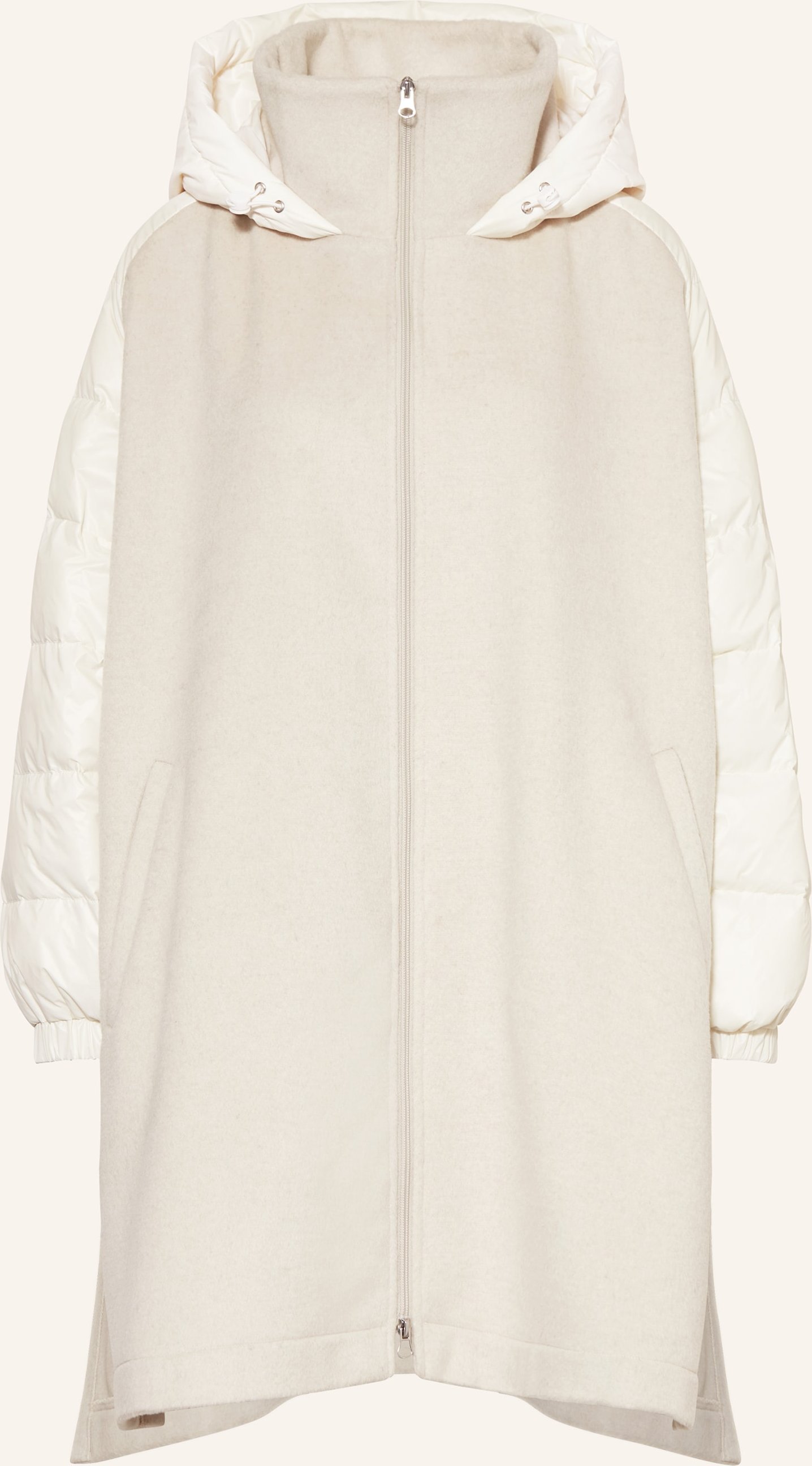 Grace Oversized-Mantel Im Materialmix weiss