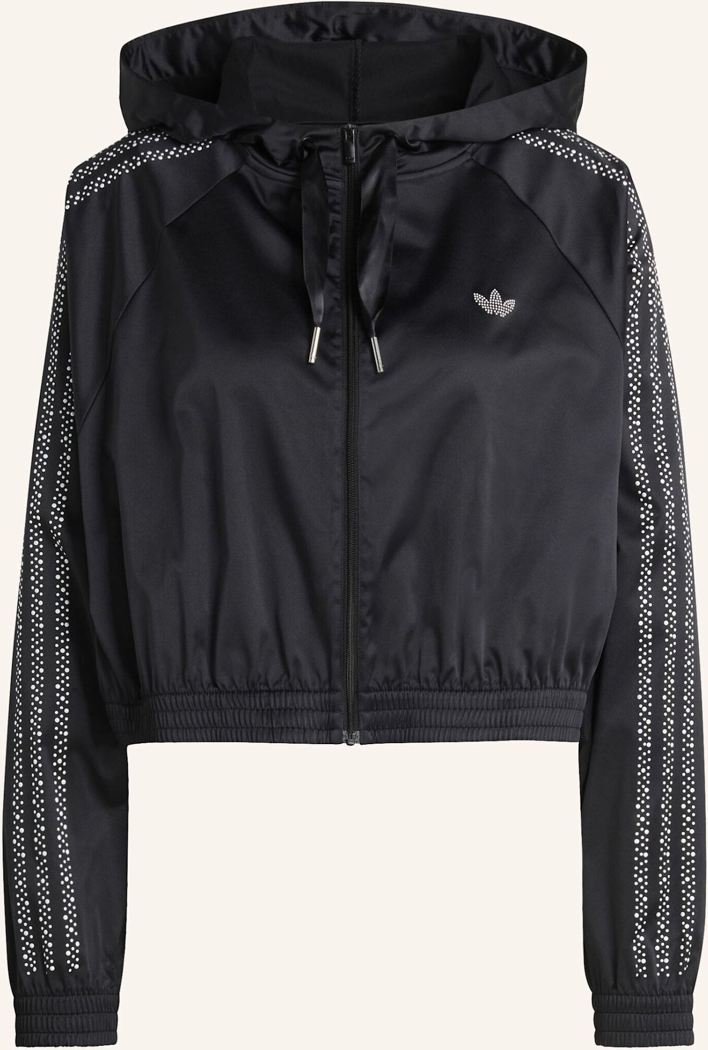 Adidas Originals Pearl Cropped Zip Kapuzenjacke schwarz