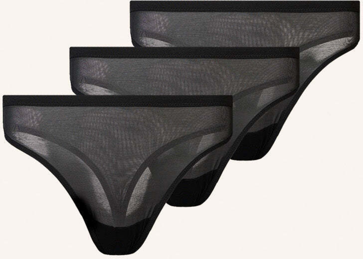 Snocks 3er-Pack Tangas Aus Mesh schwarz