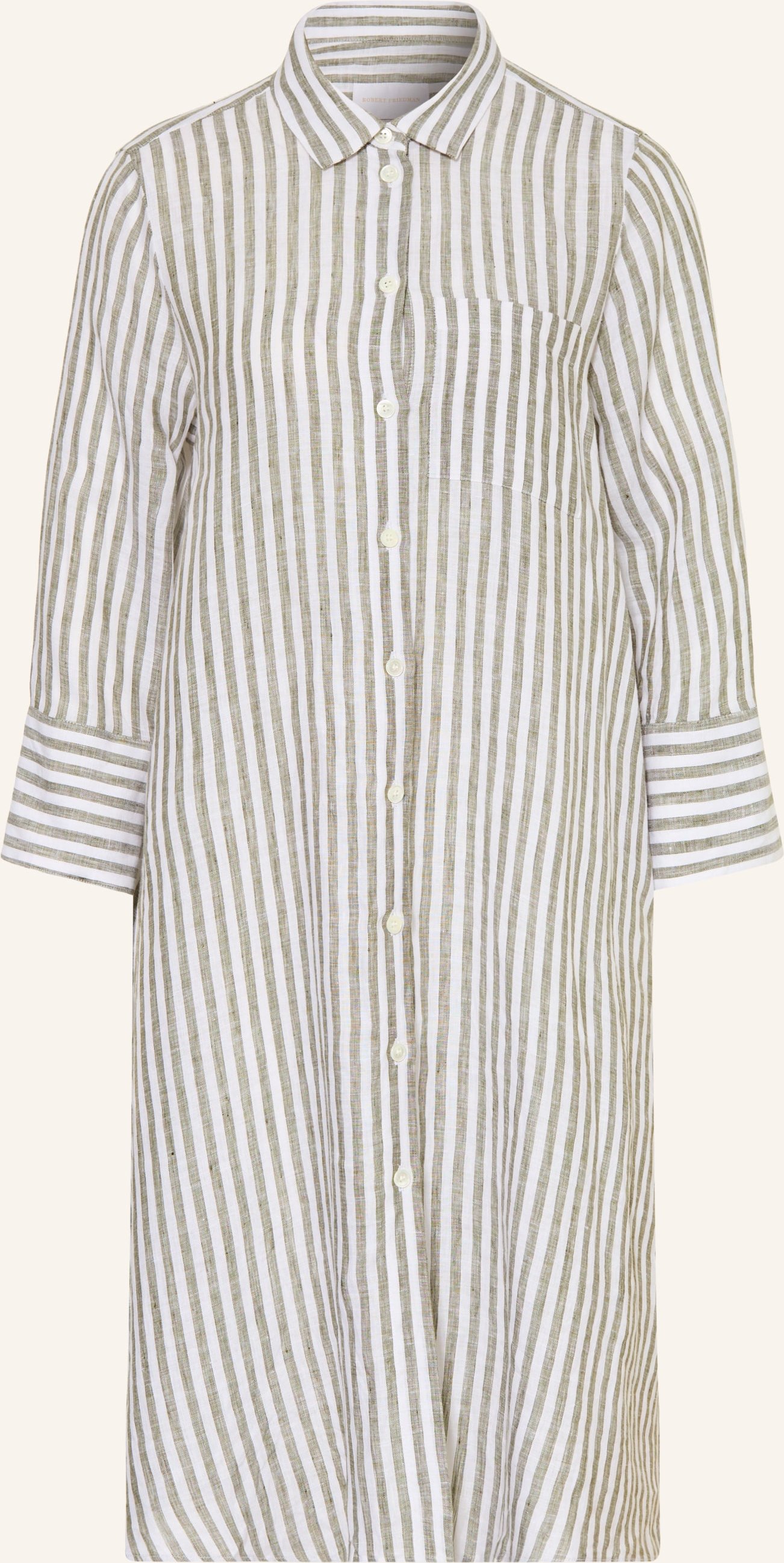 Robert Friedman Hemdblusenkleid Aus Leinen Mit 3/4-Arm gruen