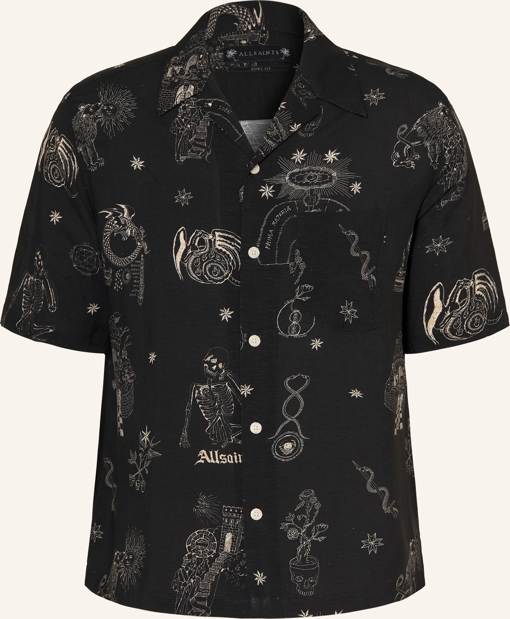 Allsaints Resorthemd Terra Comfort Fit schwarz