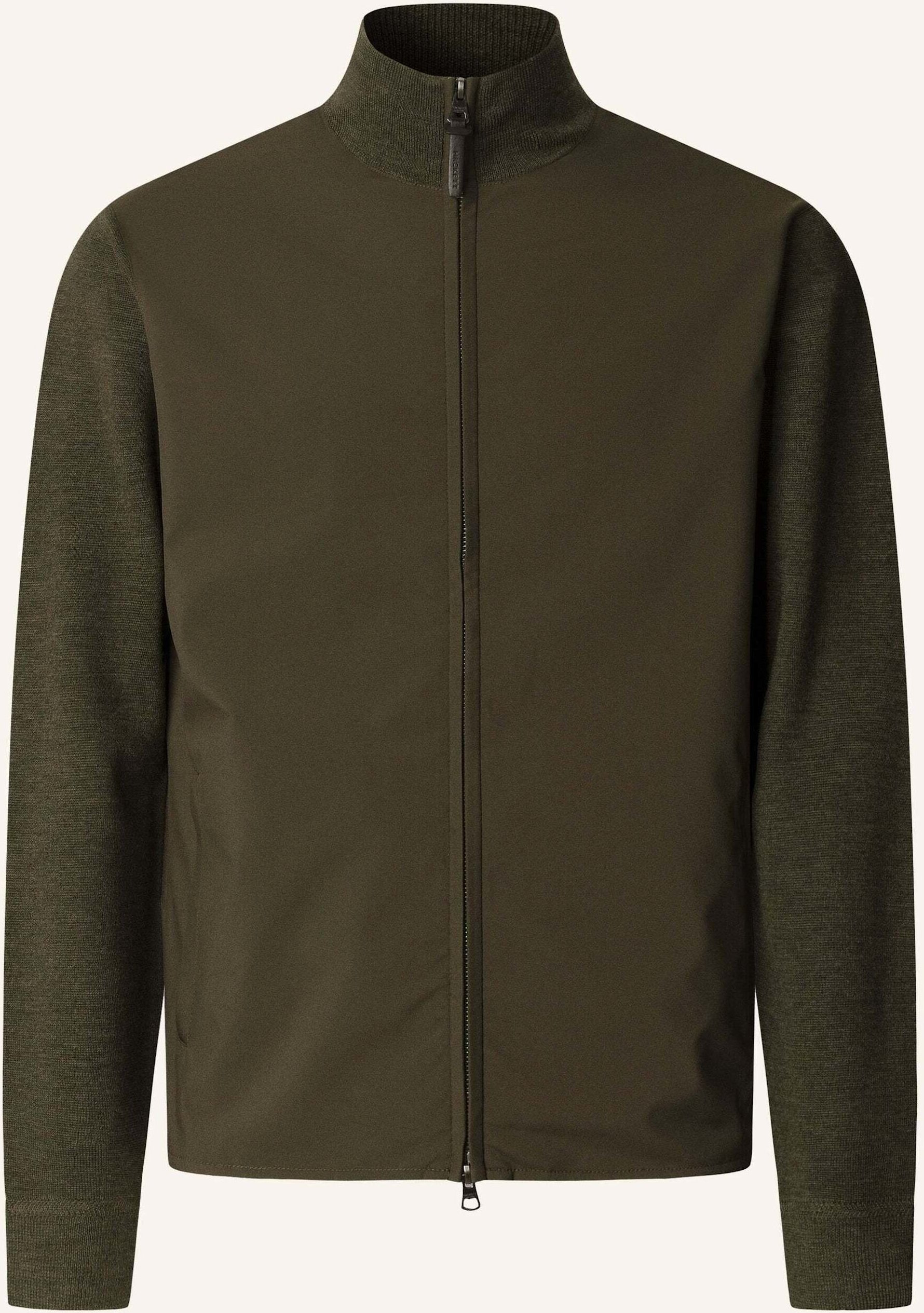 Hackett London Hoodiejacke Travel Ny/Knit Fz Hyb gruen