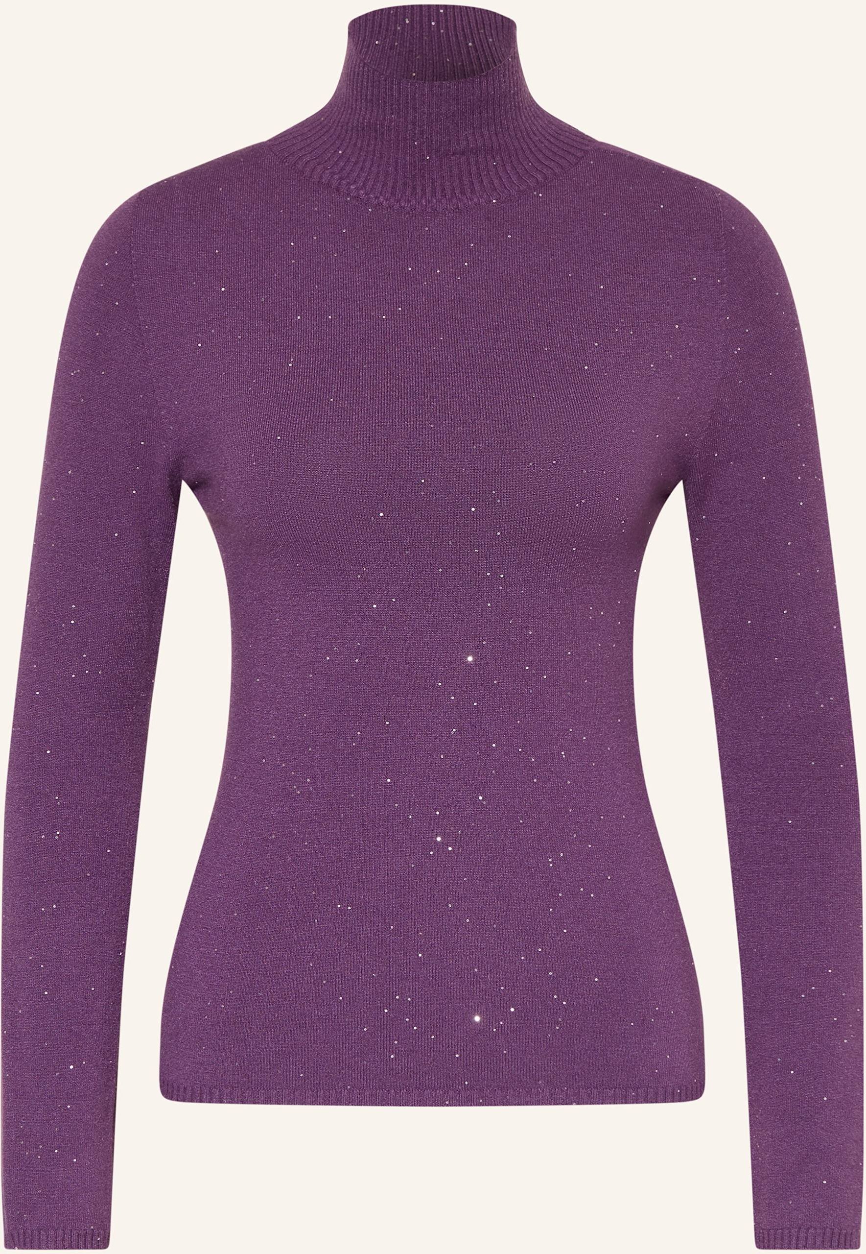 Rich & Royal Rollkragenpullover Mit Pailletten lila